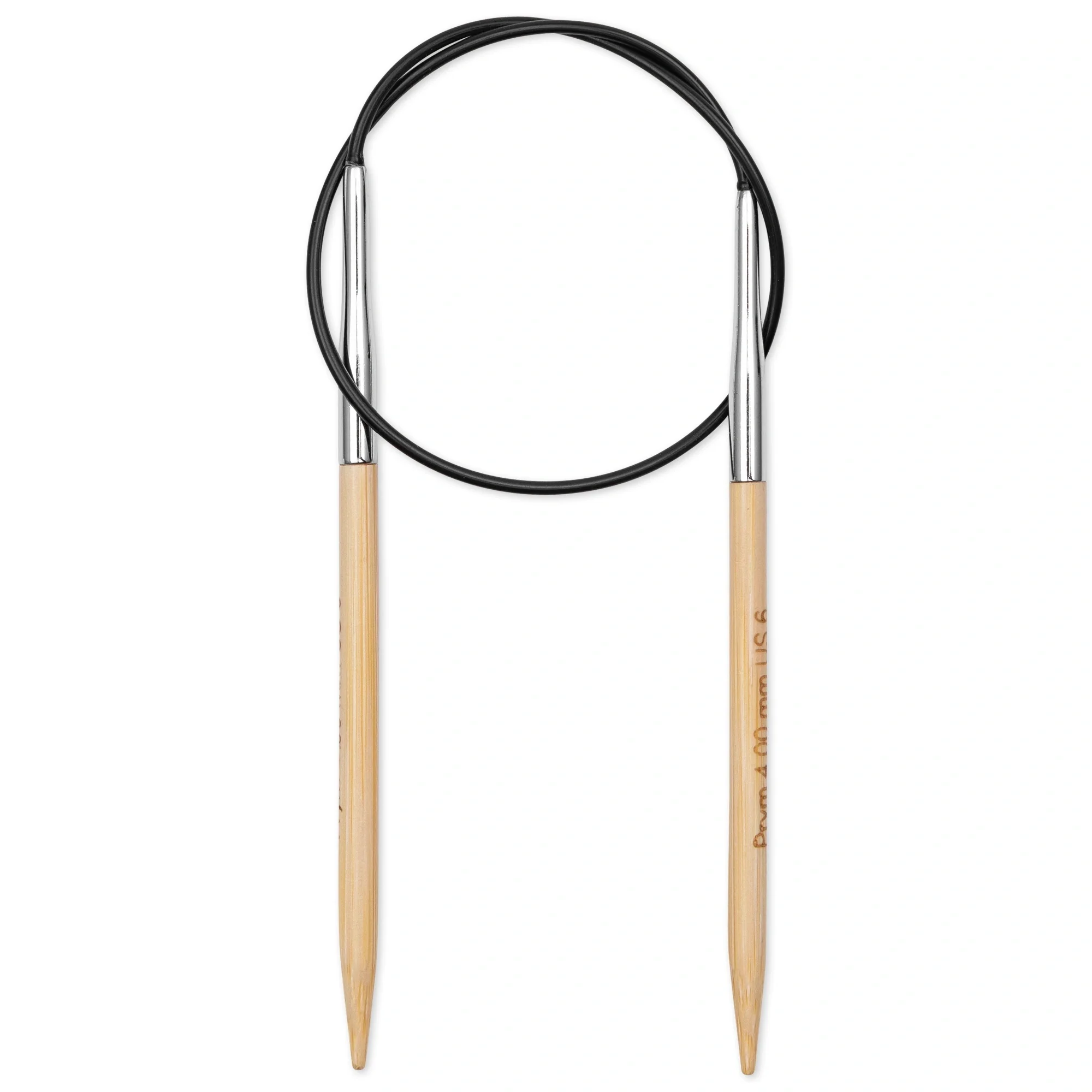 16" Circular Knitting Needles, Bamboo, US 6 (4mm) - Image 2