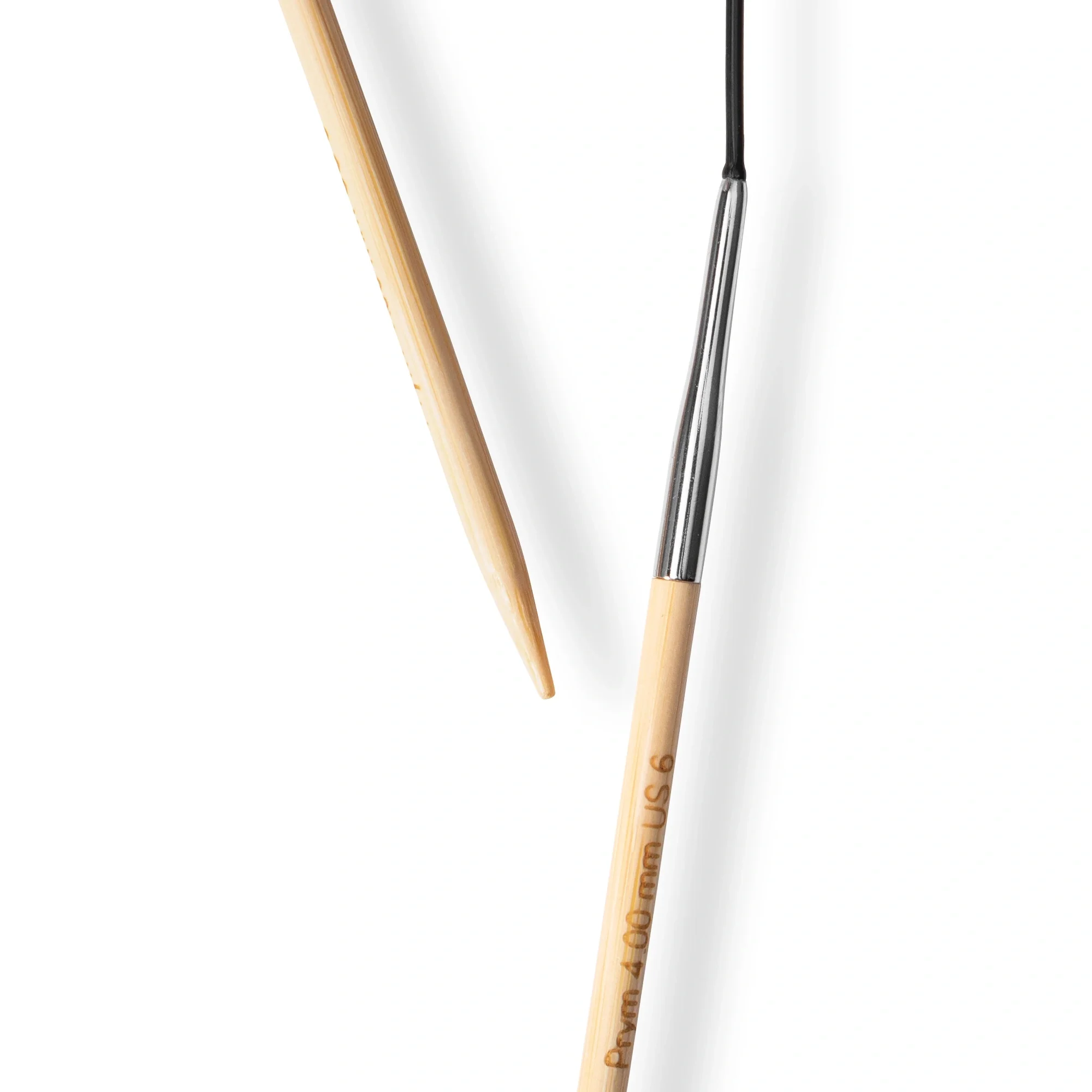 16" Circular Knitting Needles, Bamboo, US 6 (4mm) - Image 3