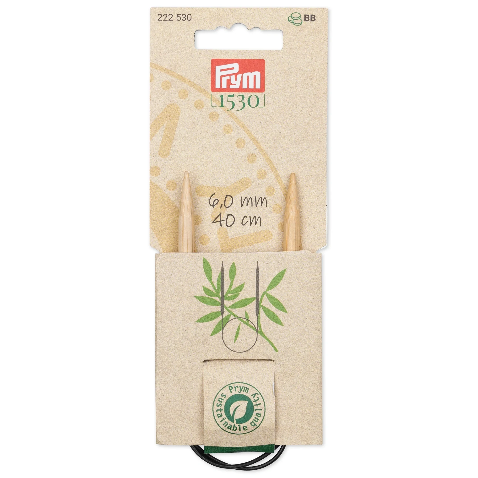 16" Circular Knitting Needles, Bamboo, US 10 (6mm)