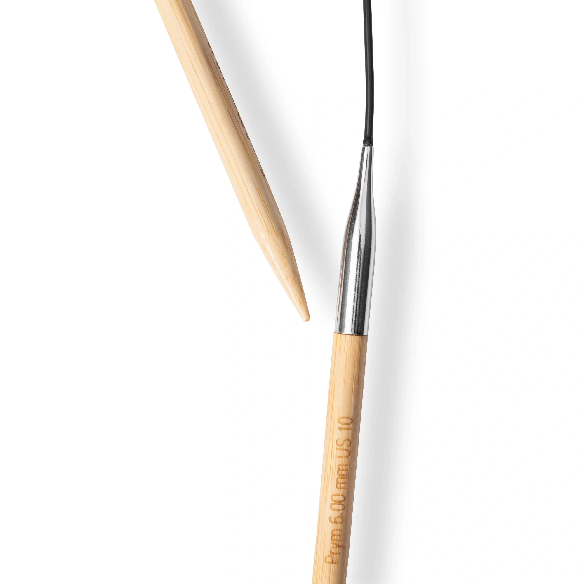 16" Circular Knitting Needles, Bamboo, US 10 (6mm) - Image 3