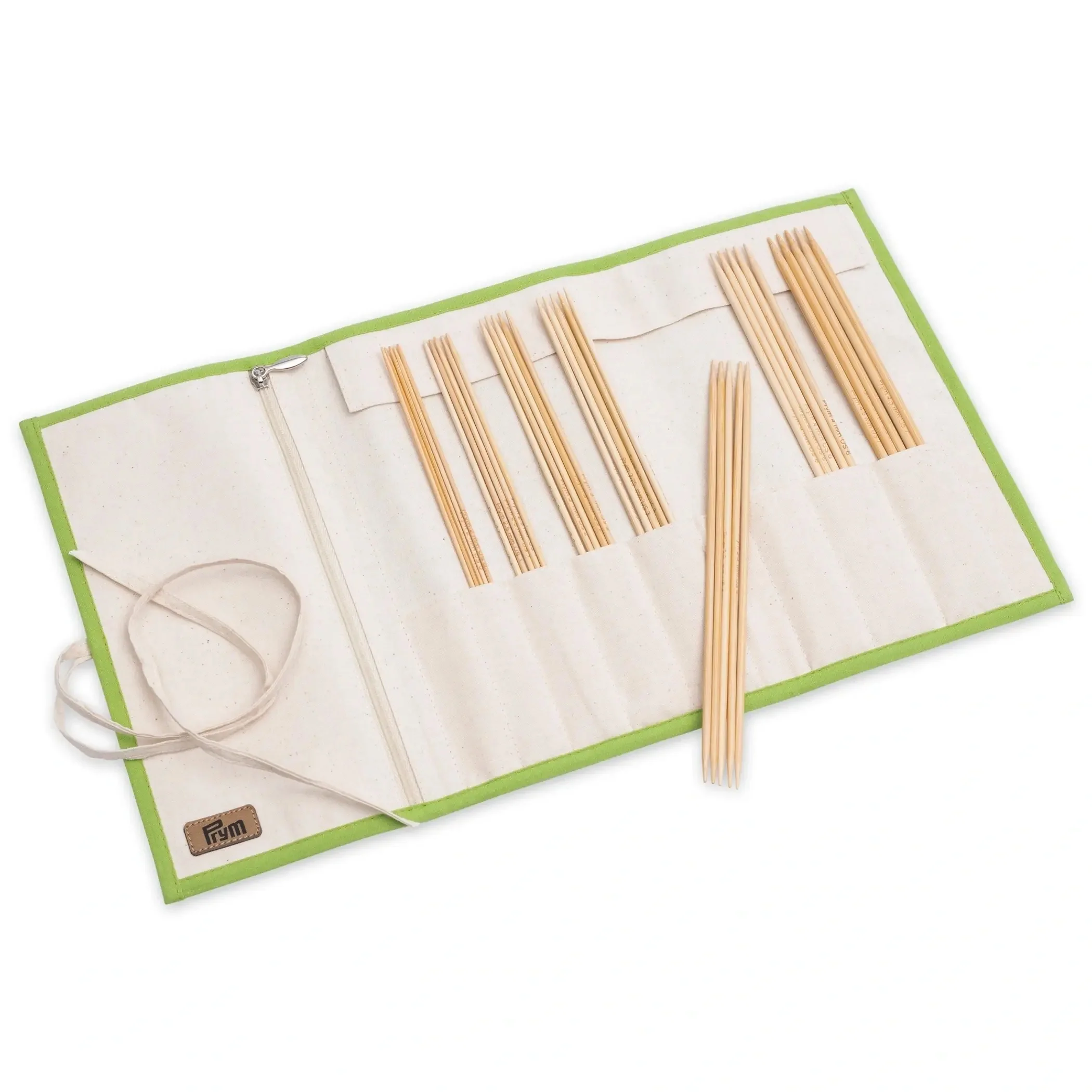 8" Double Point Knitting Needles Set with Case, Bamboo, 2.5-4.5mm - Image 2