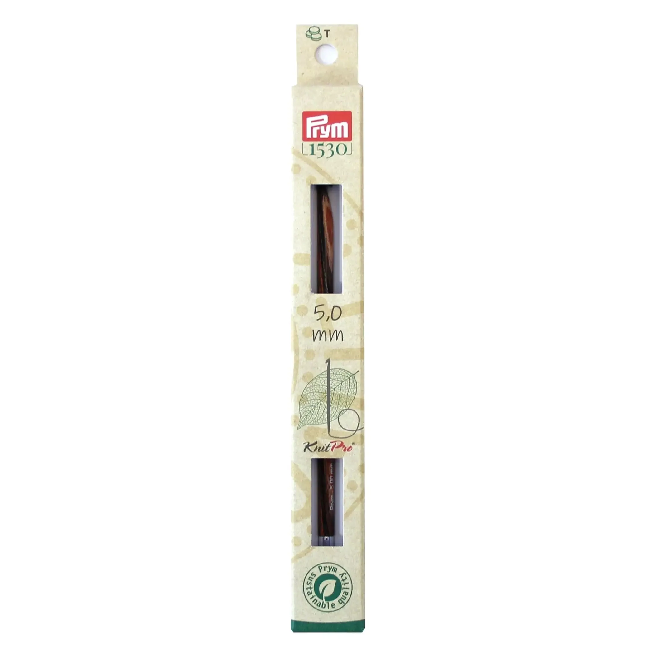 6" Tunisian Crochet Hook, interchangeable, wood, US H (5mm)