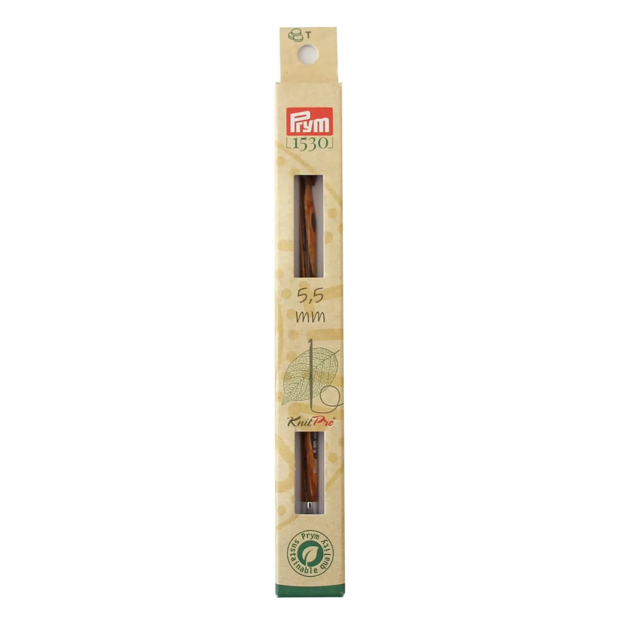 6" Tunisian Crochet Hook, interchangeable, wood, US I (5.5mm)