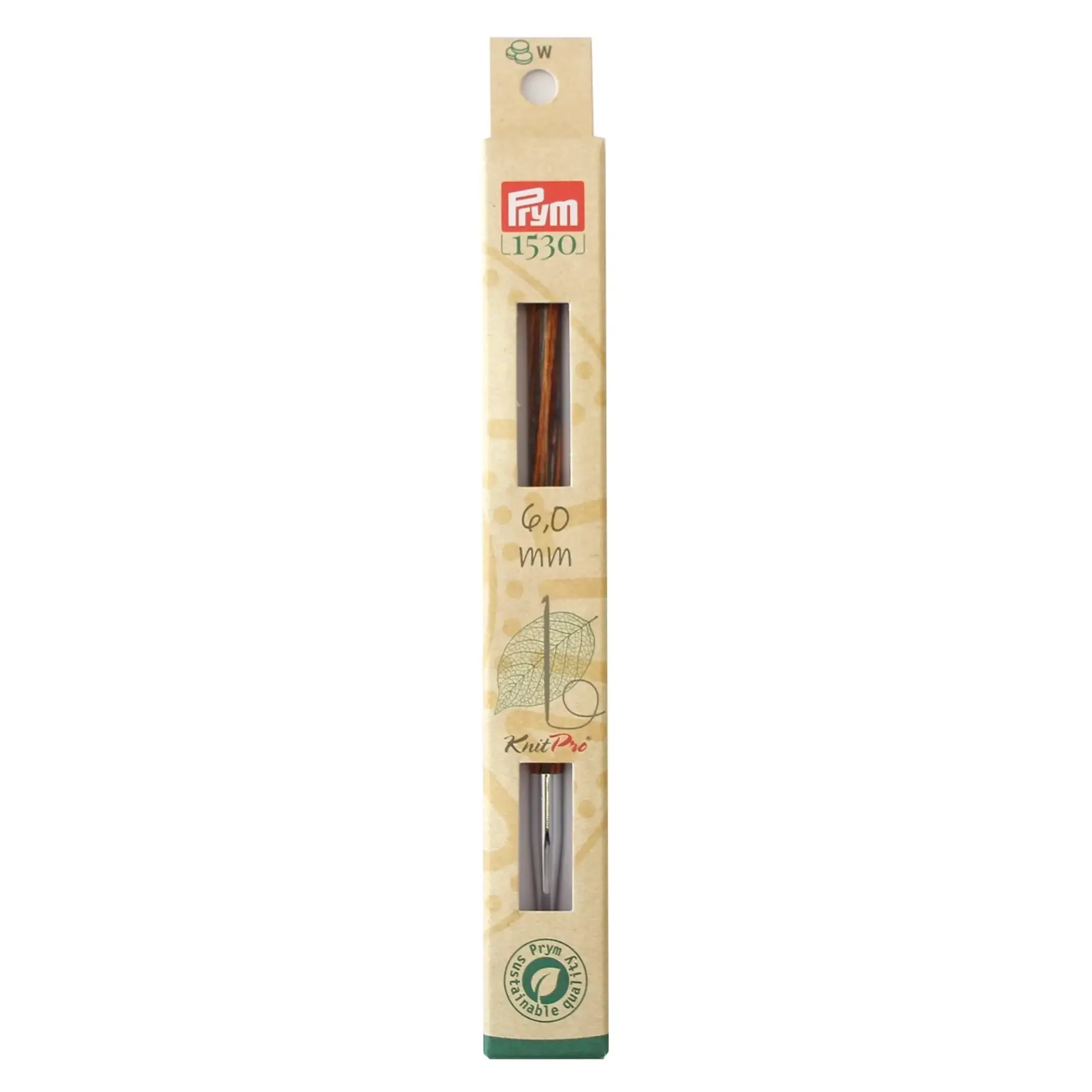 6" Tunisian Crochet Hook, interchangeable, wood, US J (6mm)