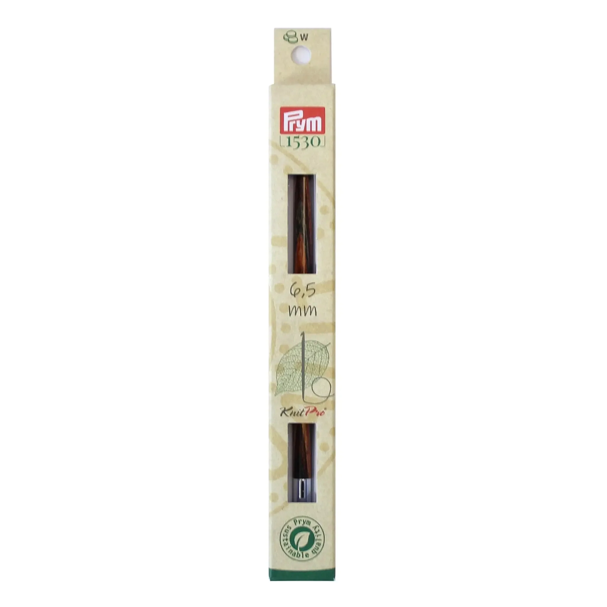 6" Tunisian Crochet Hook, interchangeable, wood, US K (6.5mm)