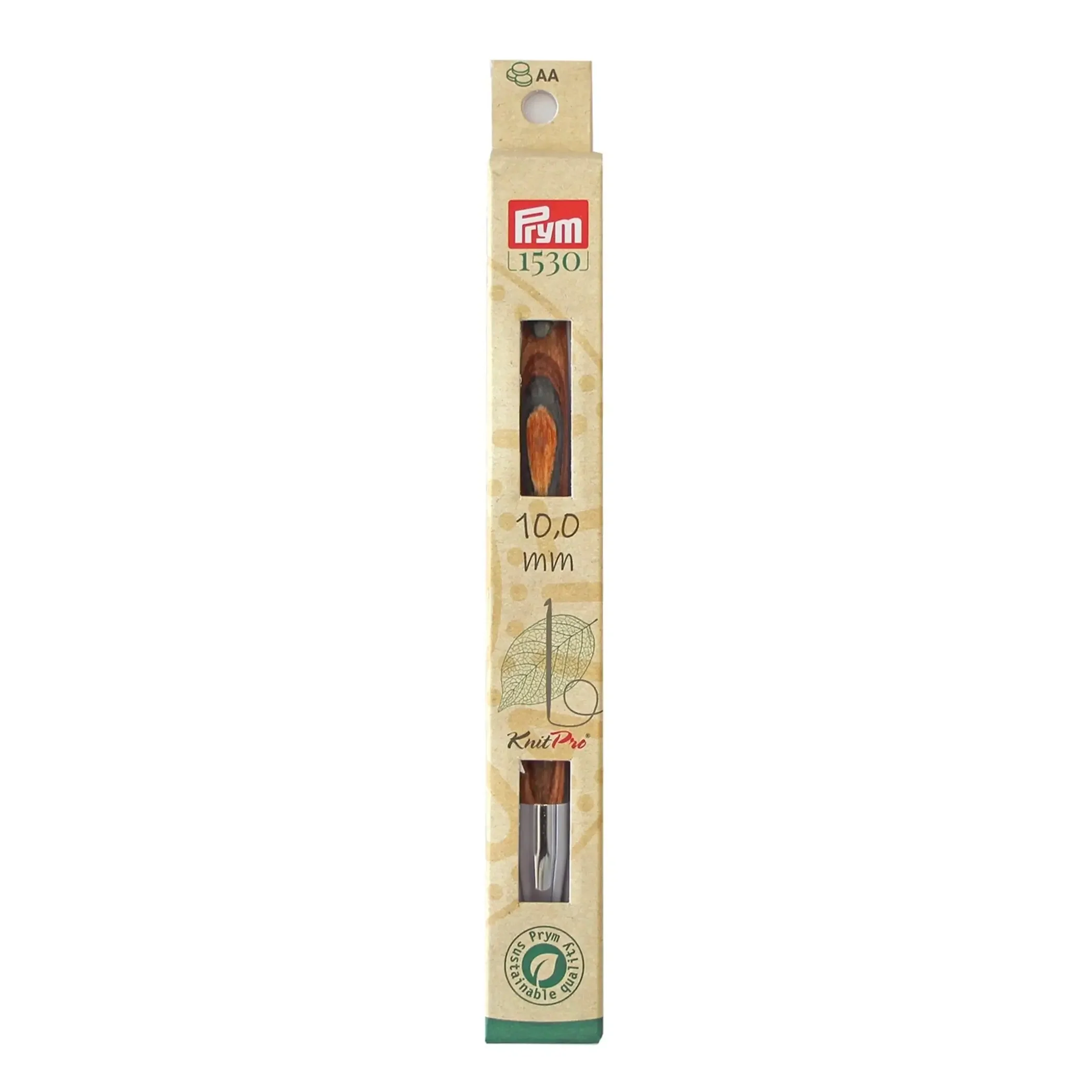 6" Tunisian Crochet Hook, interchangeable, wood, US N (10mm)