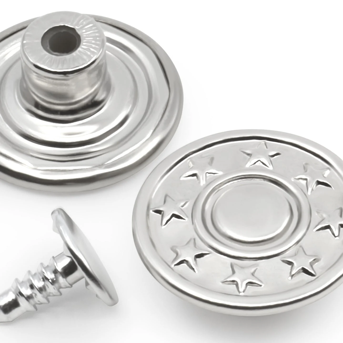 Jean Buttons, 6 pc, Nickel - Image 2