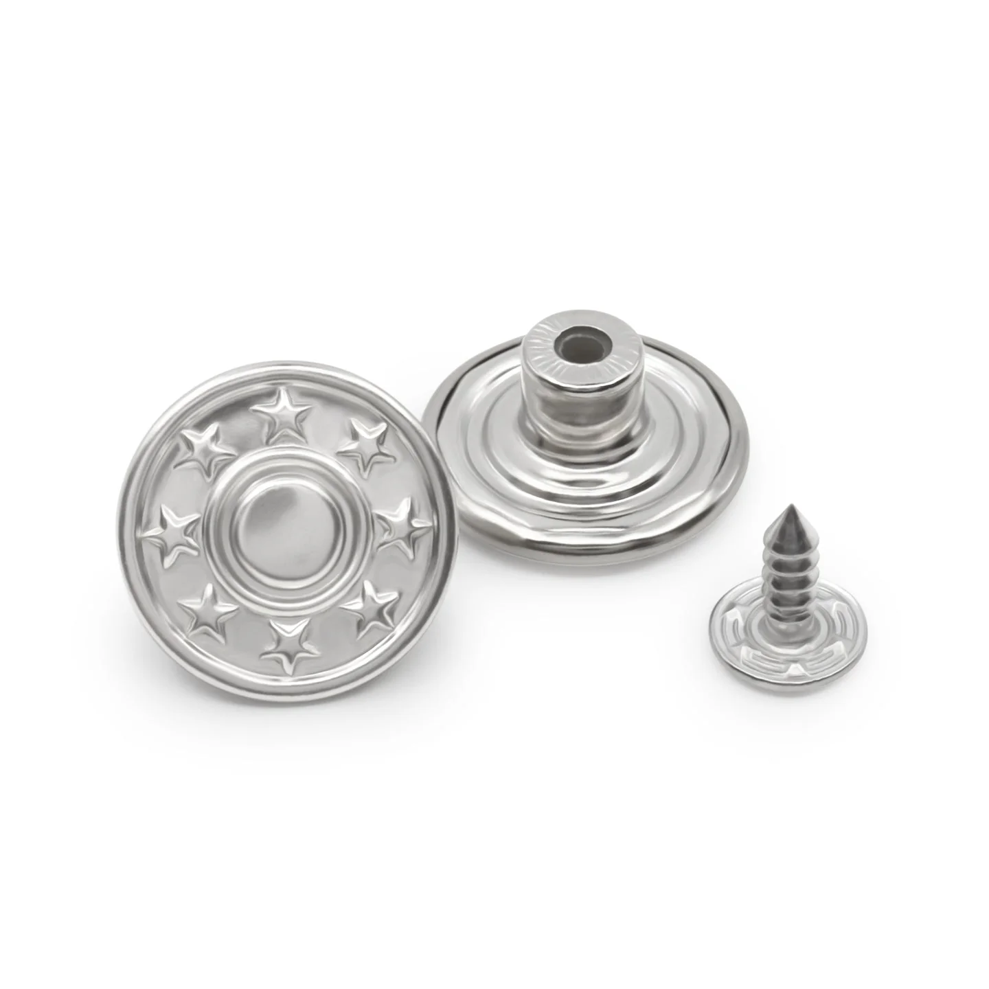 Jean Buttons, 6 pc, Nickel - Image 3
