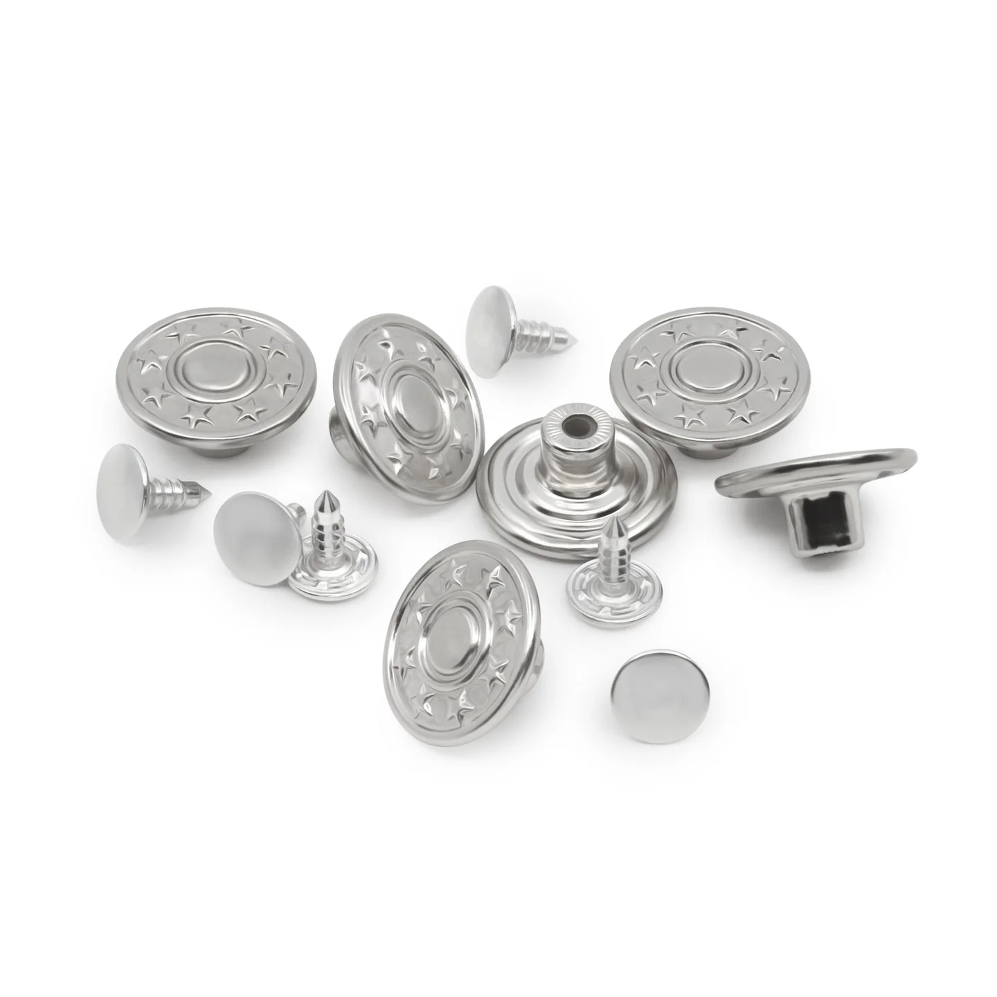 Jean Buttons, 6 pc, Nickel - Image 5