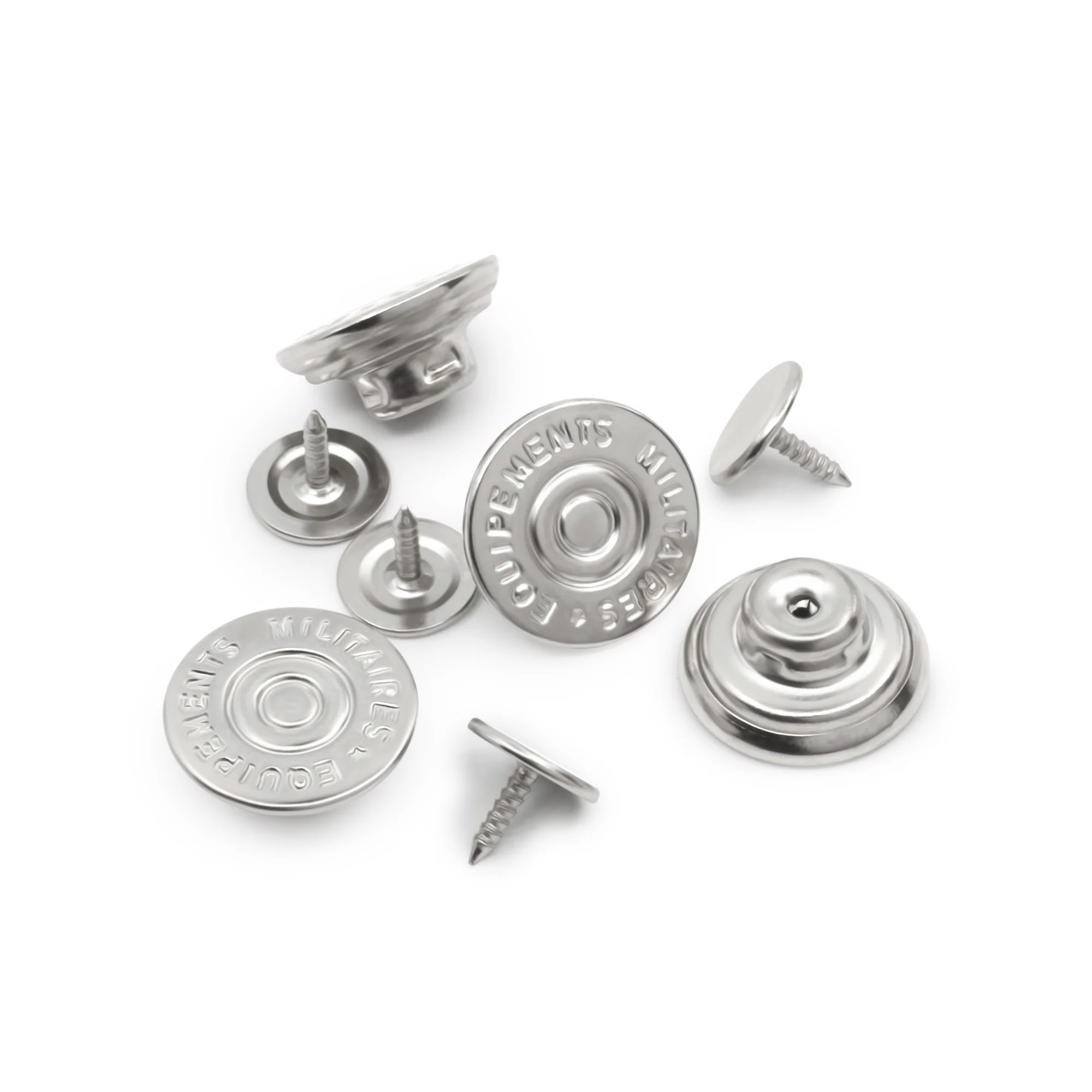 5/8" Dungaree Buttons, 4 pc, Nickel - Image 5