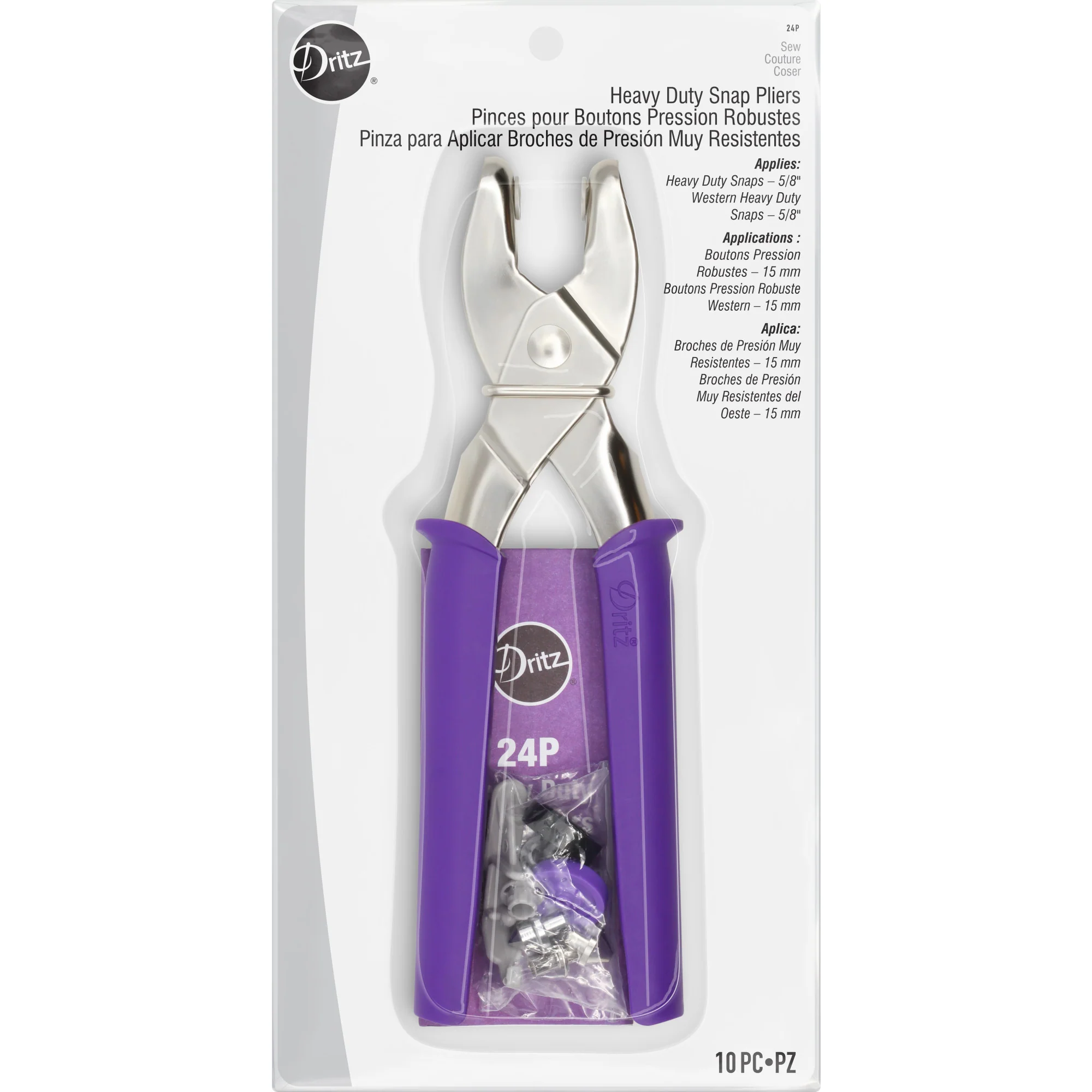 Heavy Duty Snap Pliers for 5/8" Snaps, Purple - Image 2