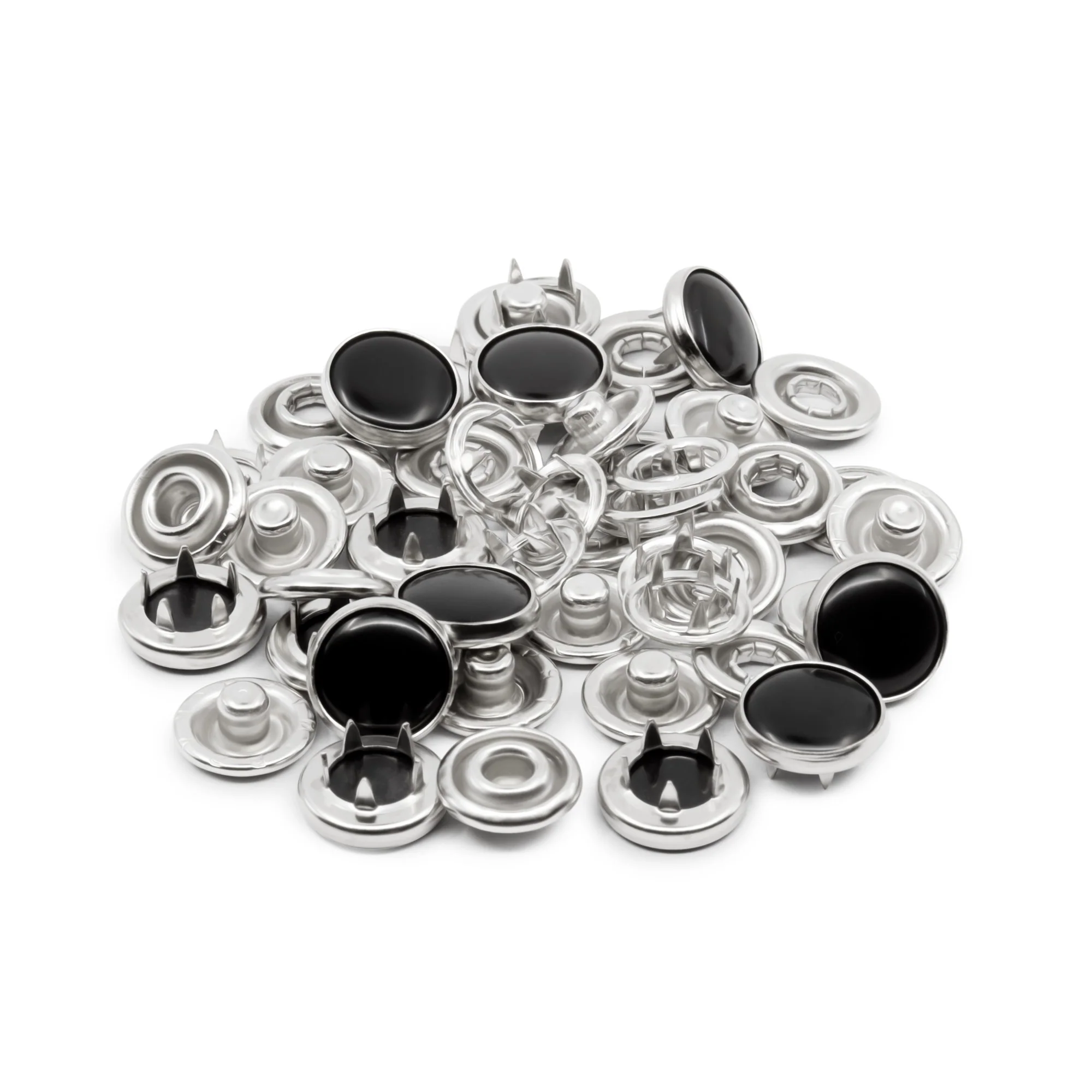 7/16" Pearl Snap Fasteners, 12 Sets, Black - Image 5