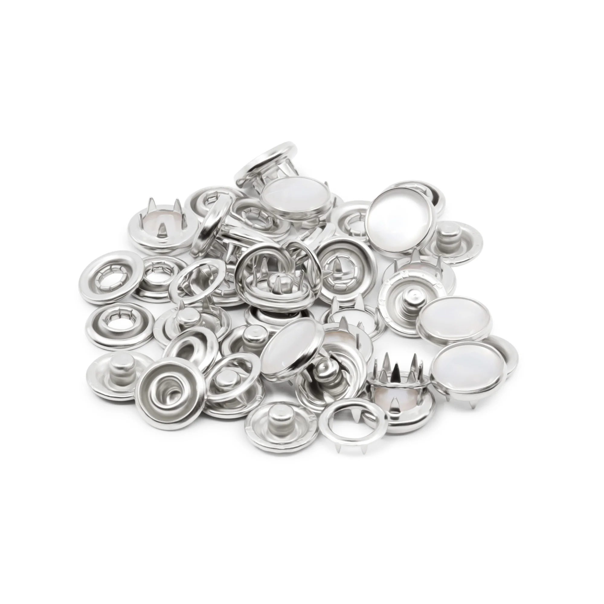 7/16" Pearl Snap Fasteners, 12 Sets, White - Image 5