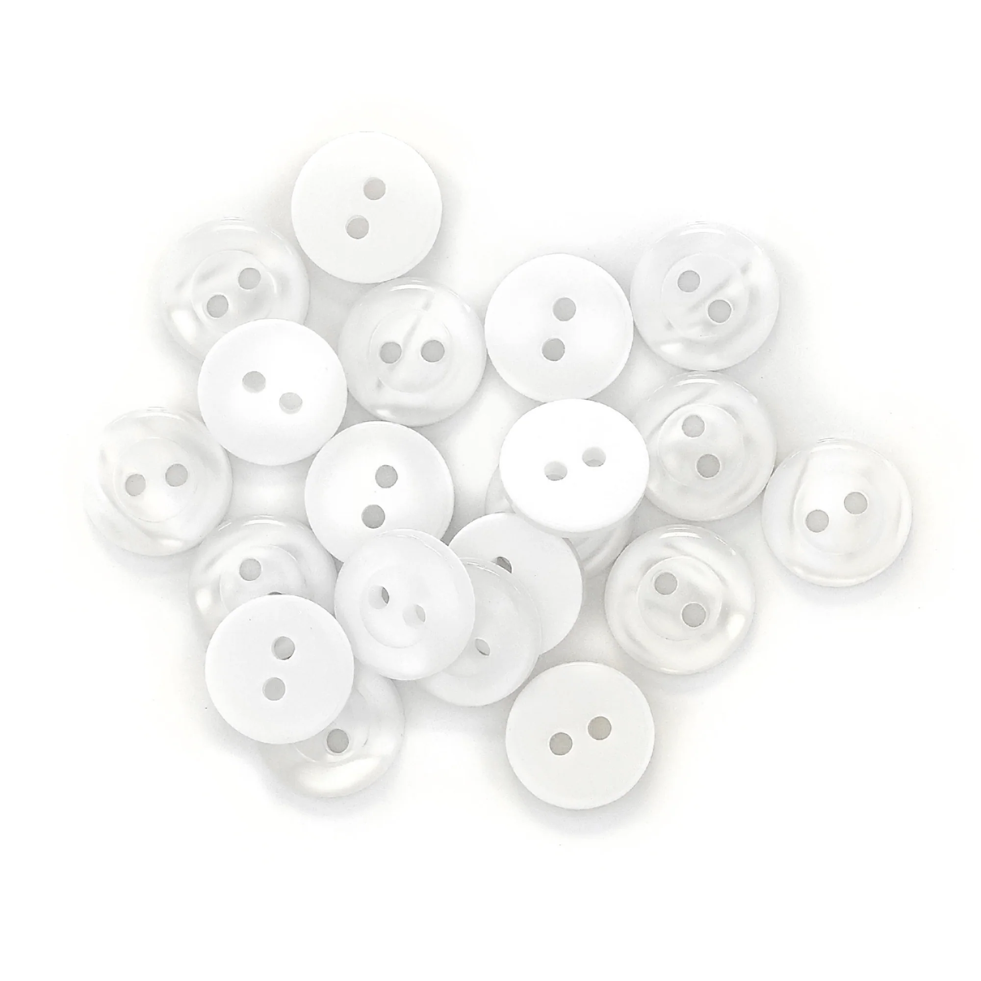 Blouse Buttons, White Pearl, 11mm, 20 PC - Image 4