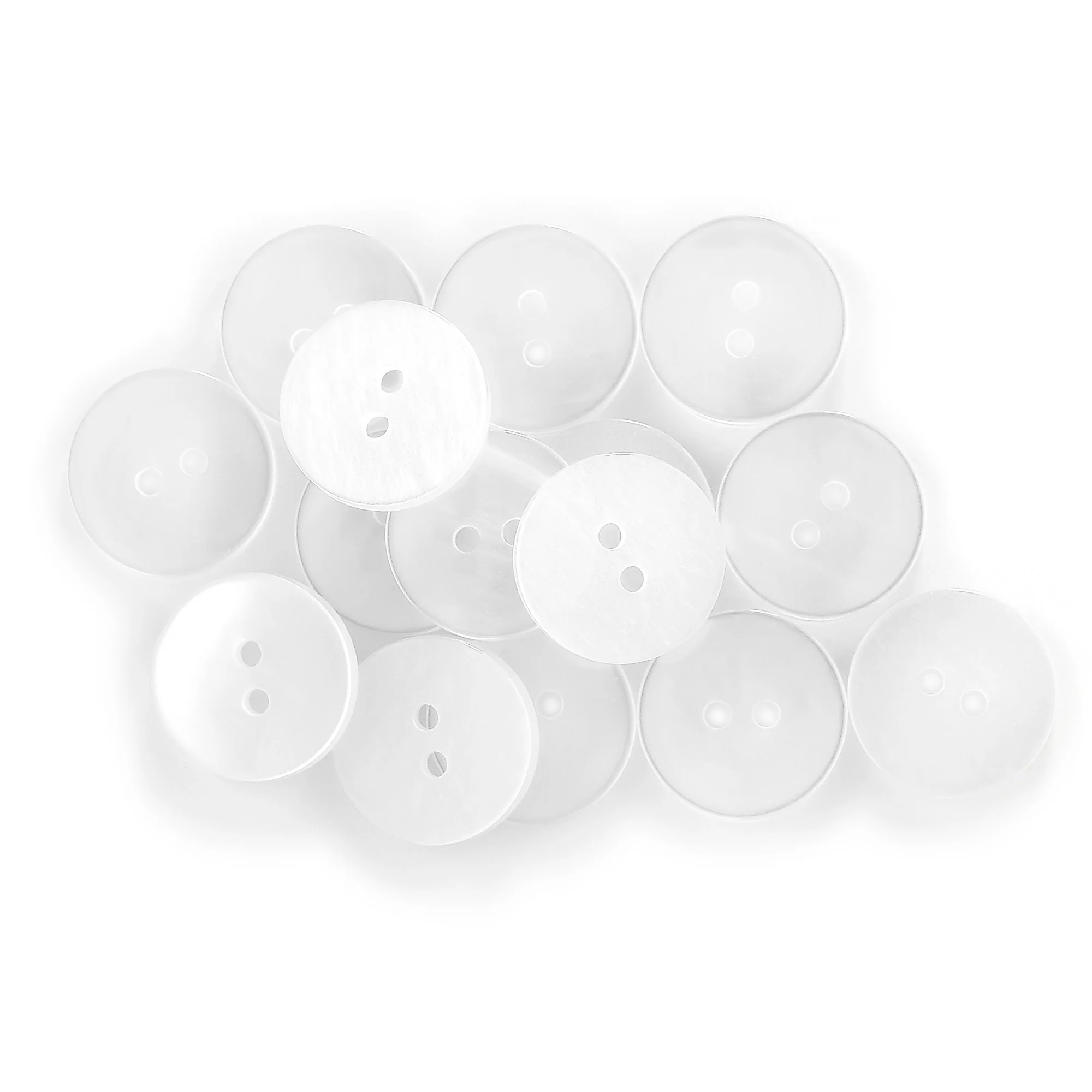 Waistband Buttons, White Pearl, 17mm, 15 PC - Image 2