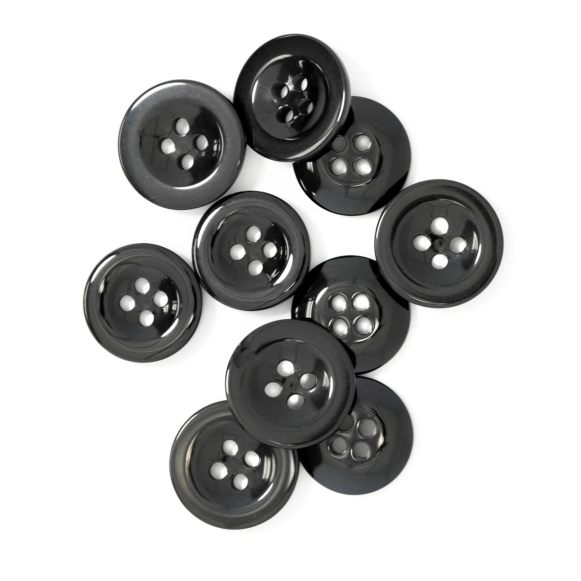 Waistband Buttons, Black, 15 &17mm, 10 PC - Image 2