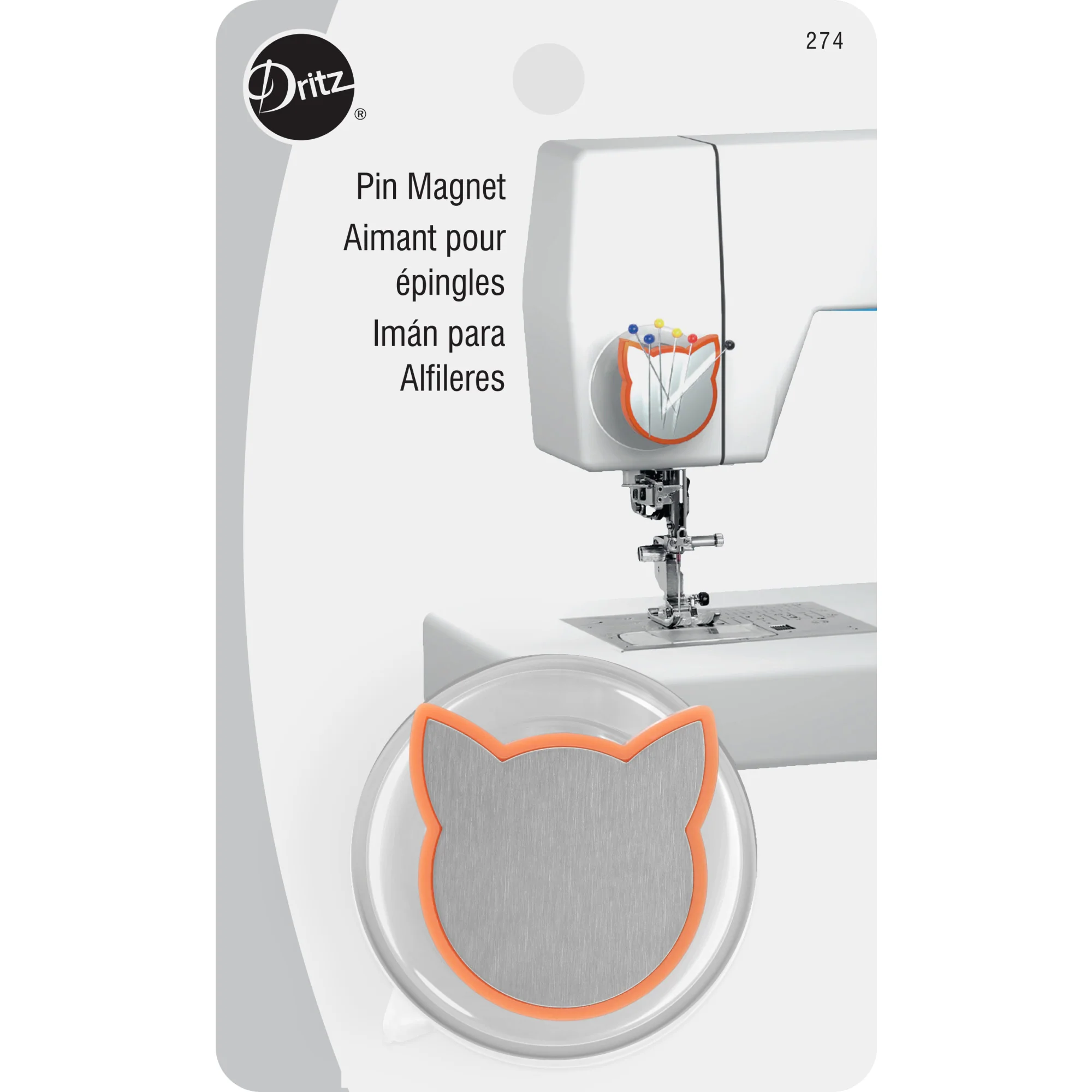 Cat Pin Magnet, Coral