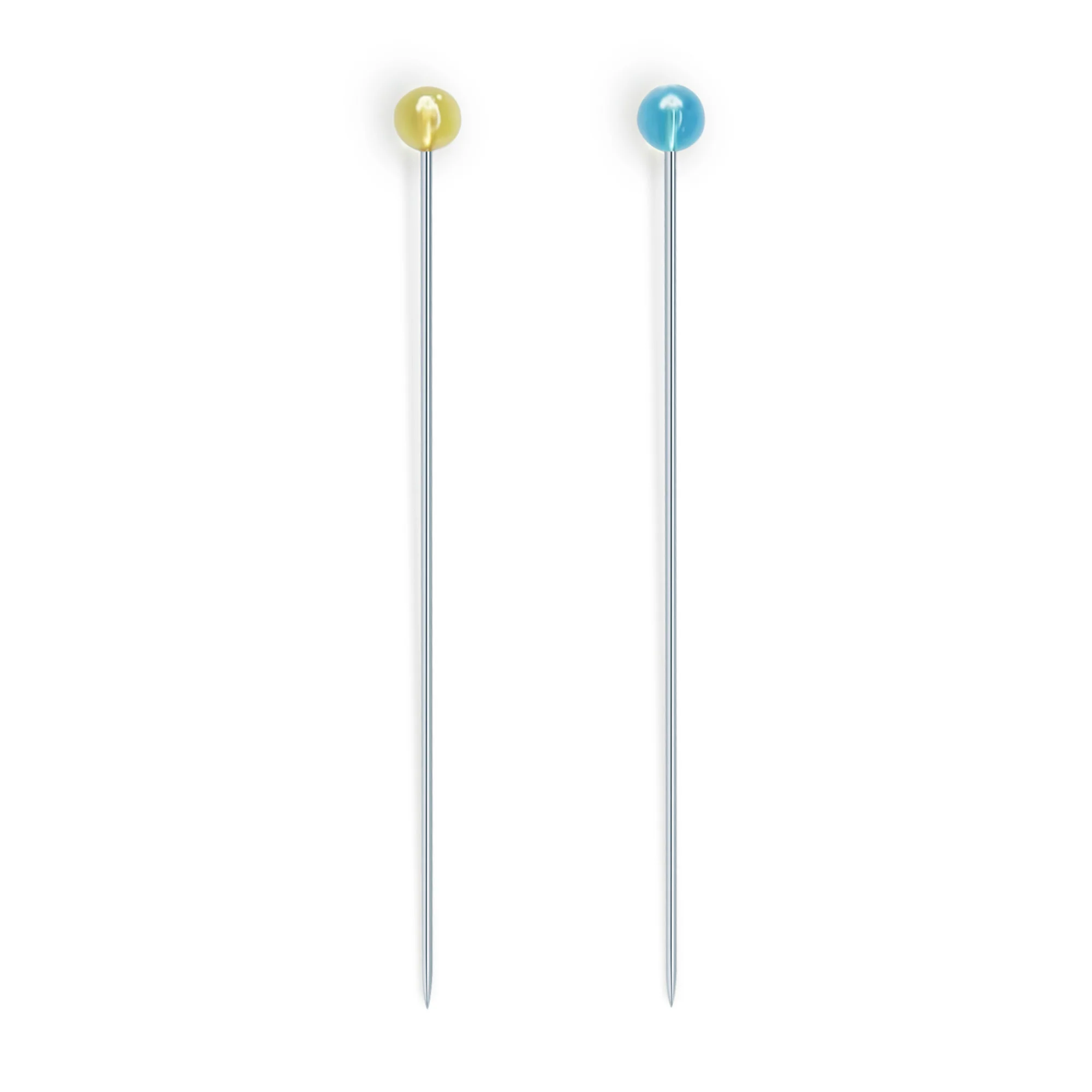 Crystal Glass Head Pins, Blue & Yellow, 100 pc, 1-7/8" - Image 4