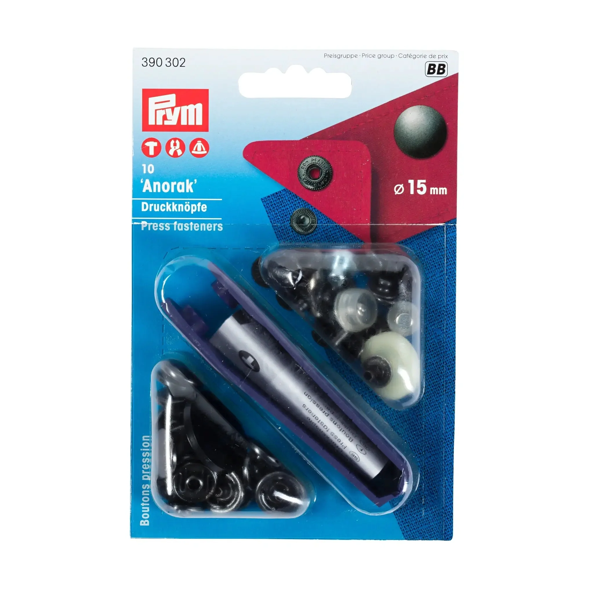 ANORAK 15 mm black oxidized with tools 10pc