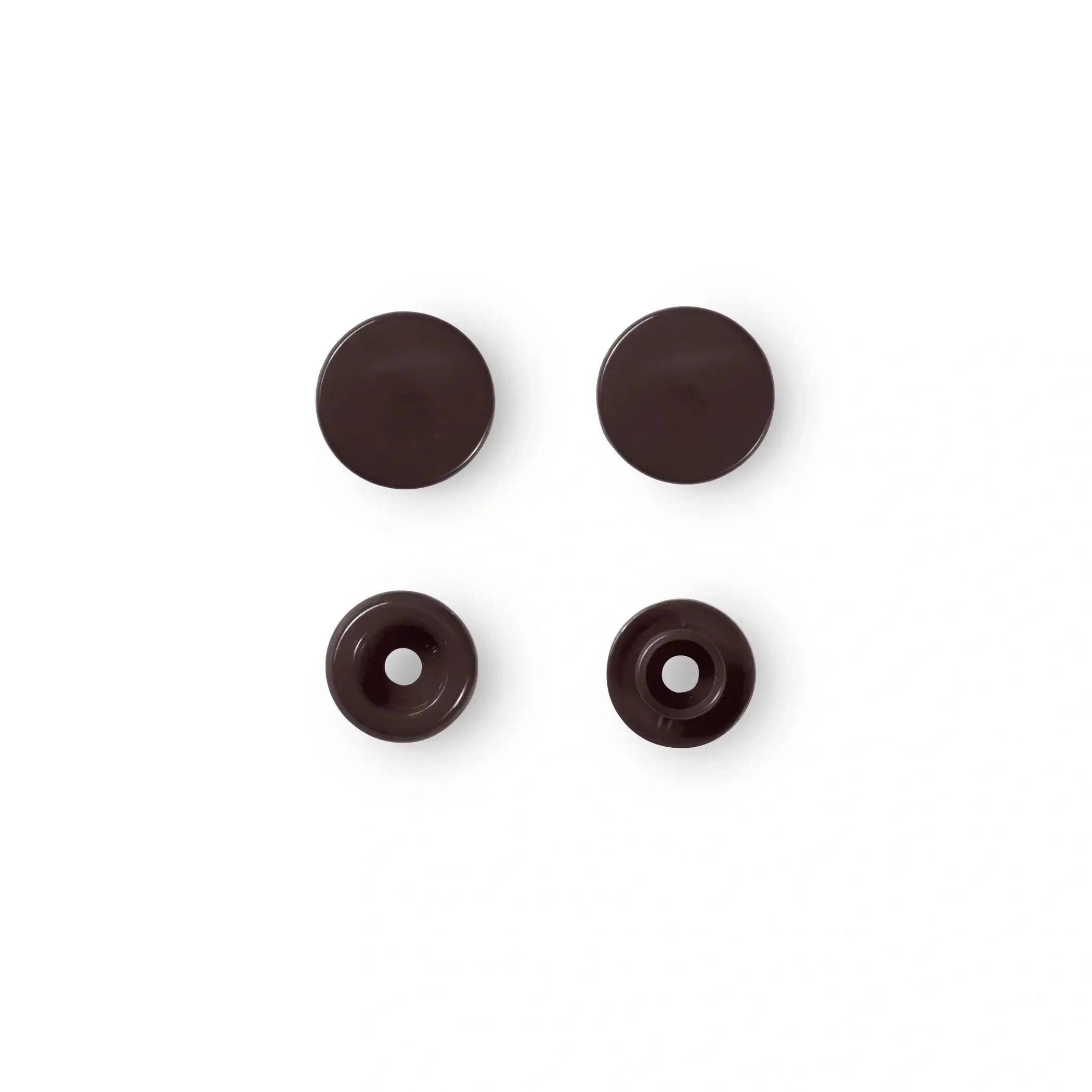 Color Snaps, round, 12.4 mm, 30 pcs, Dark Brown - Image 2