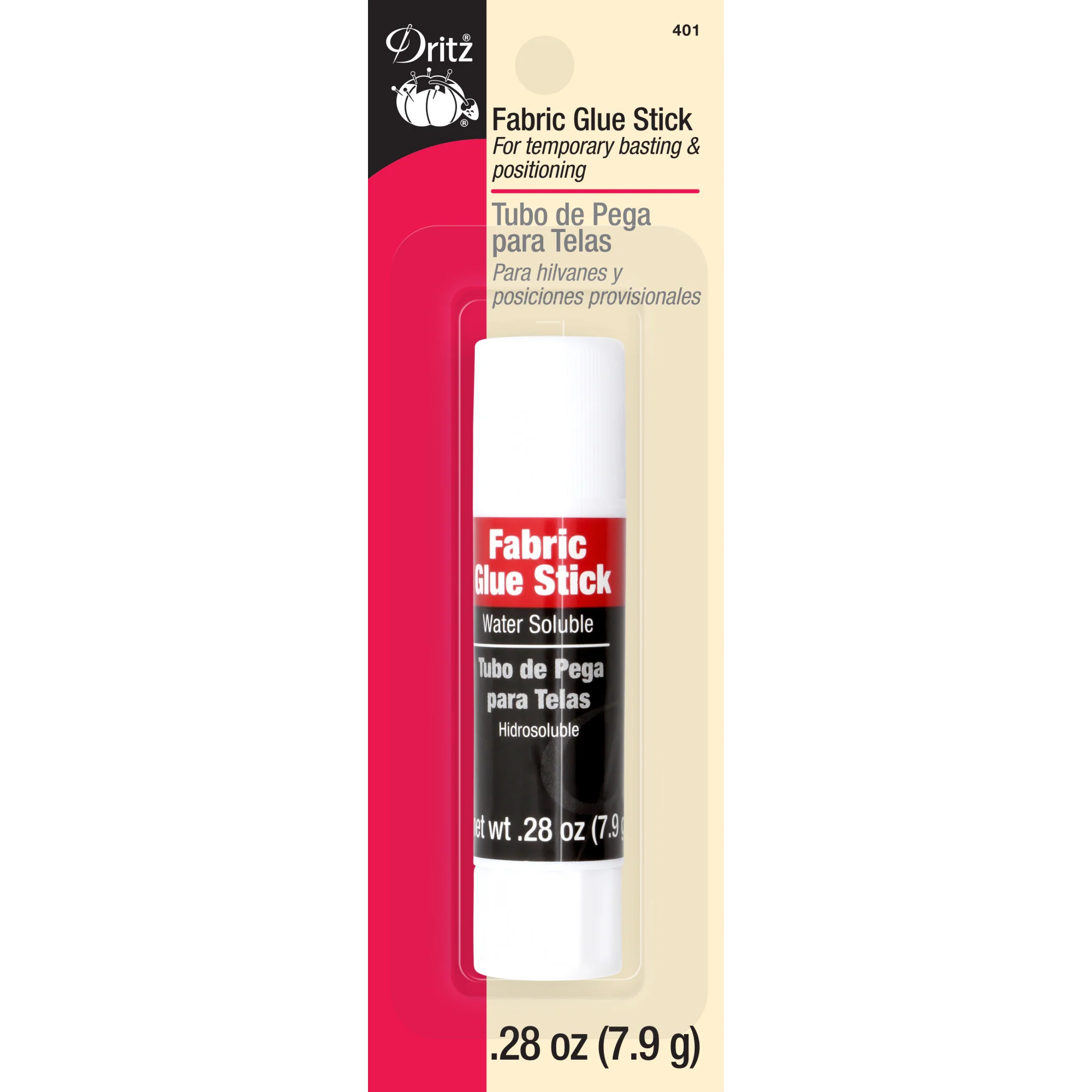 Fabric Glue Stick for Temporary Basting & Positioning, 0.28 oz.