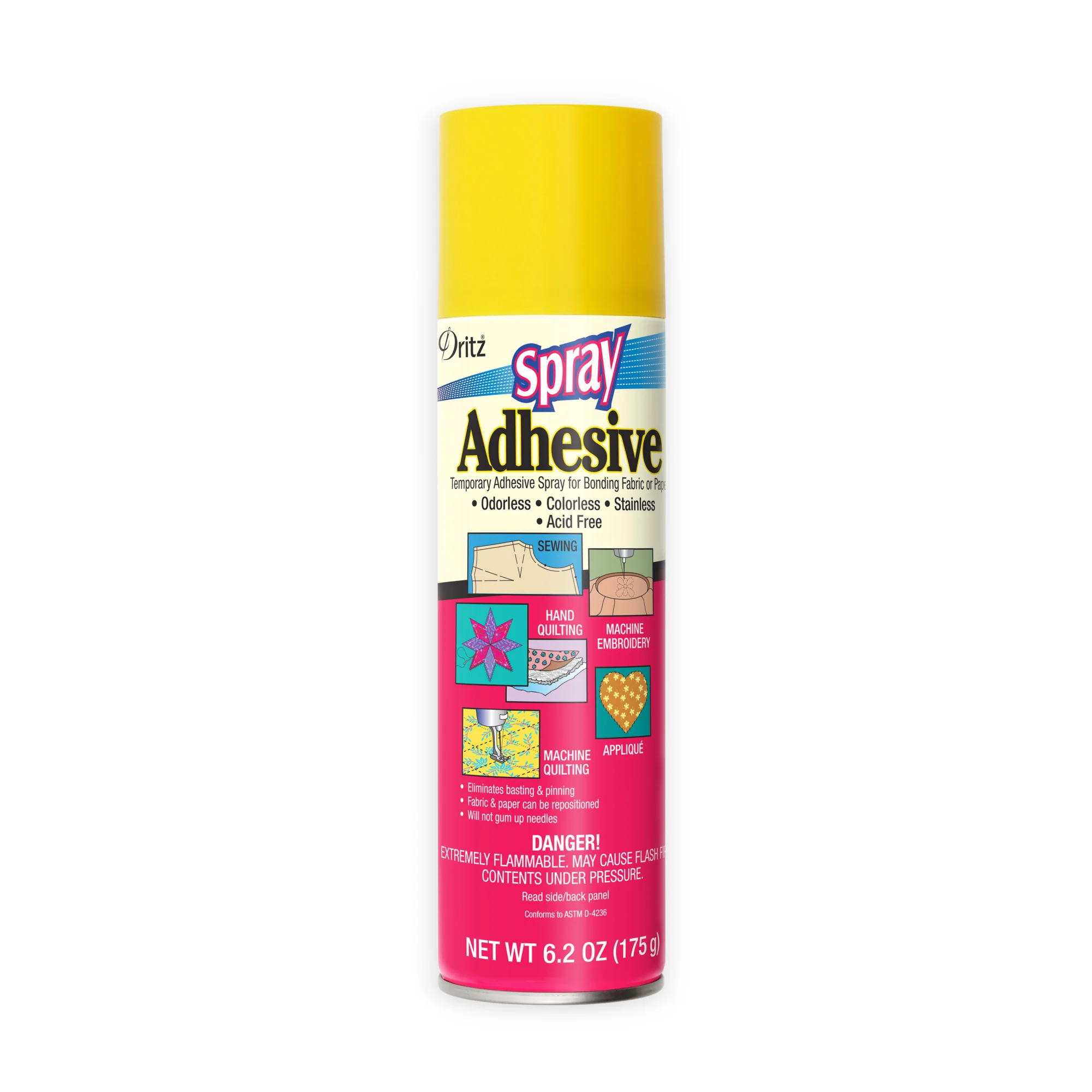Temporary Spray Adhesive for Bonding Fabric or Paper, Clear, 6.2 oz. - Image 3