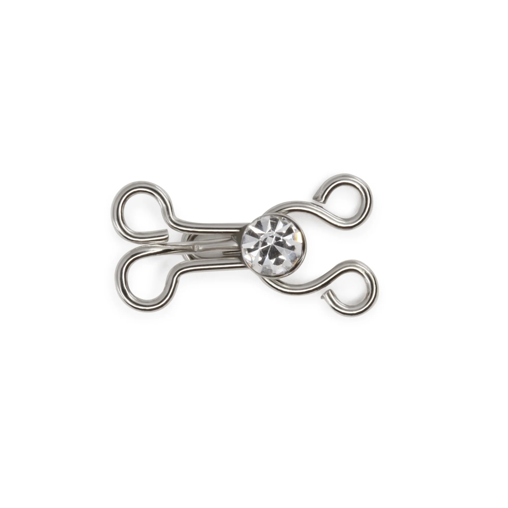 Hooks & Eyes with Rhinestones, 3 Sets, Nickel - Image 4
