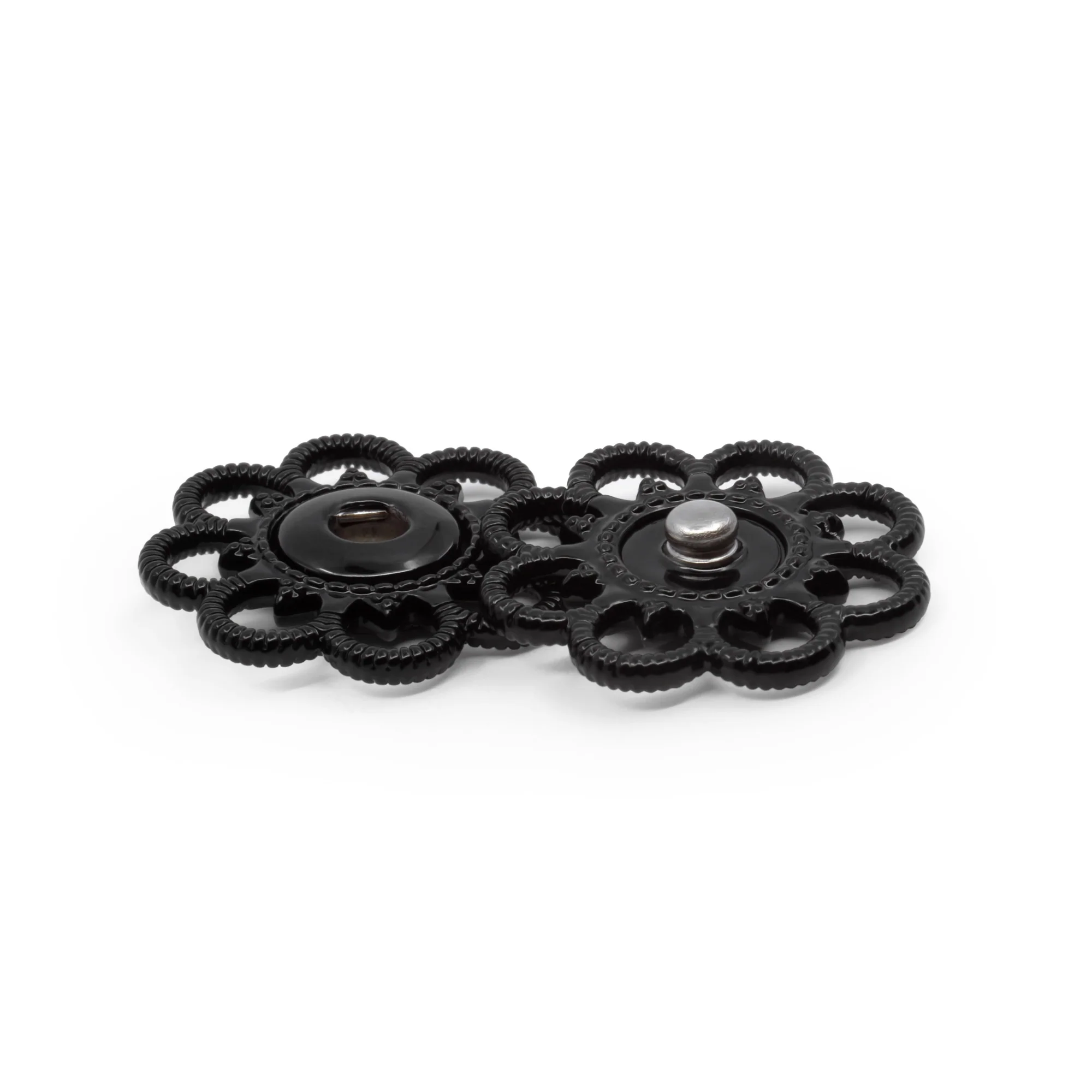 Sew-On Snaps, 2 Sets, Size 25mm, Black - Image 2