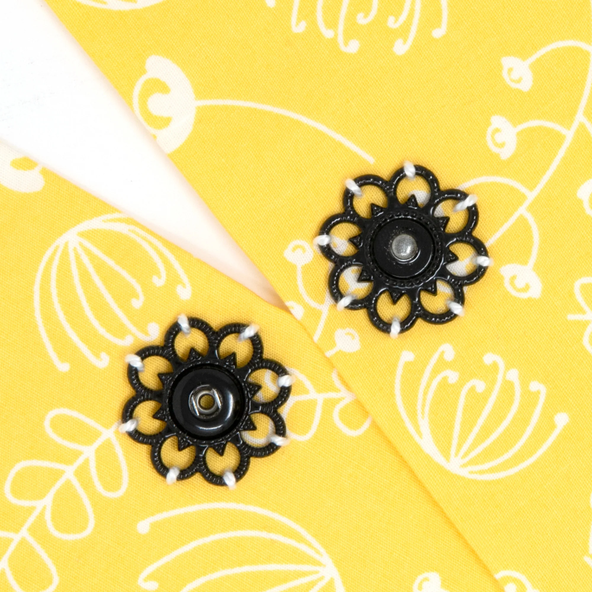 Sew-On Snaps, 2 Sets, Size 25mm, Black - Image 4
