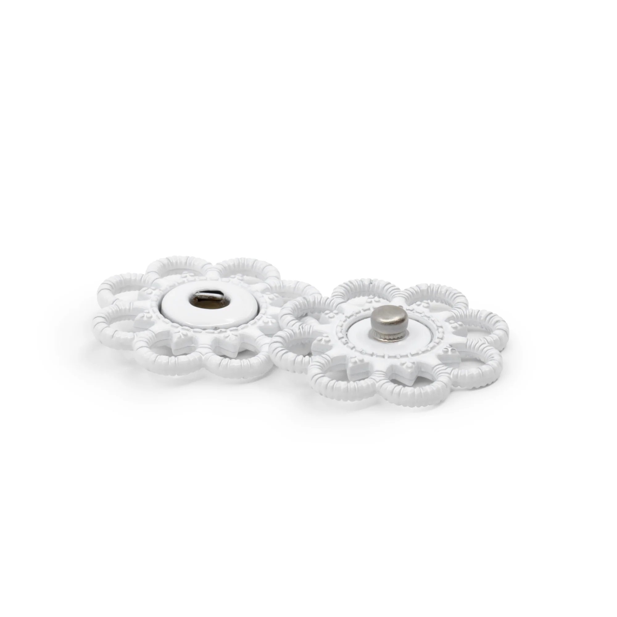 Sew-On Snaps, 2 Sets, Size 25mm, White - Image 2