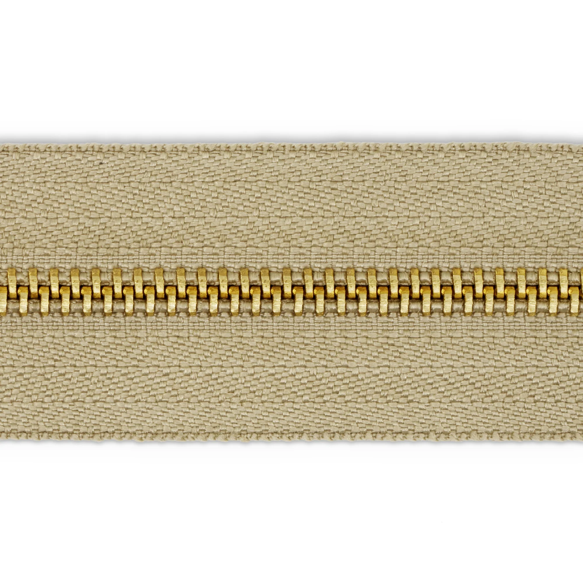 Brass Upholstery Zipper, Beige, 30" - Image 4