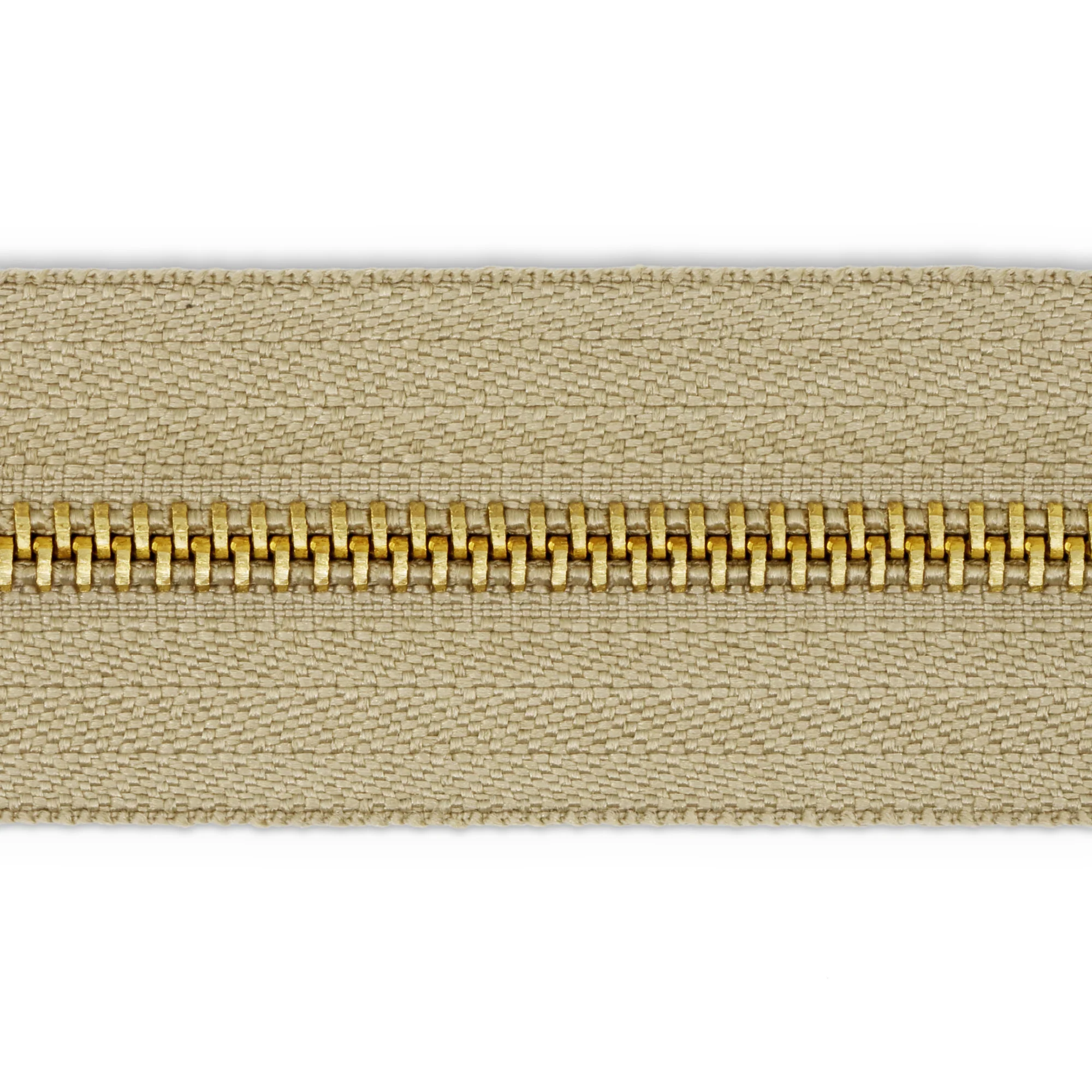 Brass Upholstery Zipper, Beige, 1-1/4 yd - Image 4