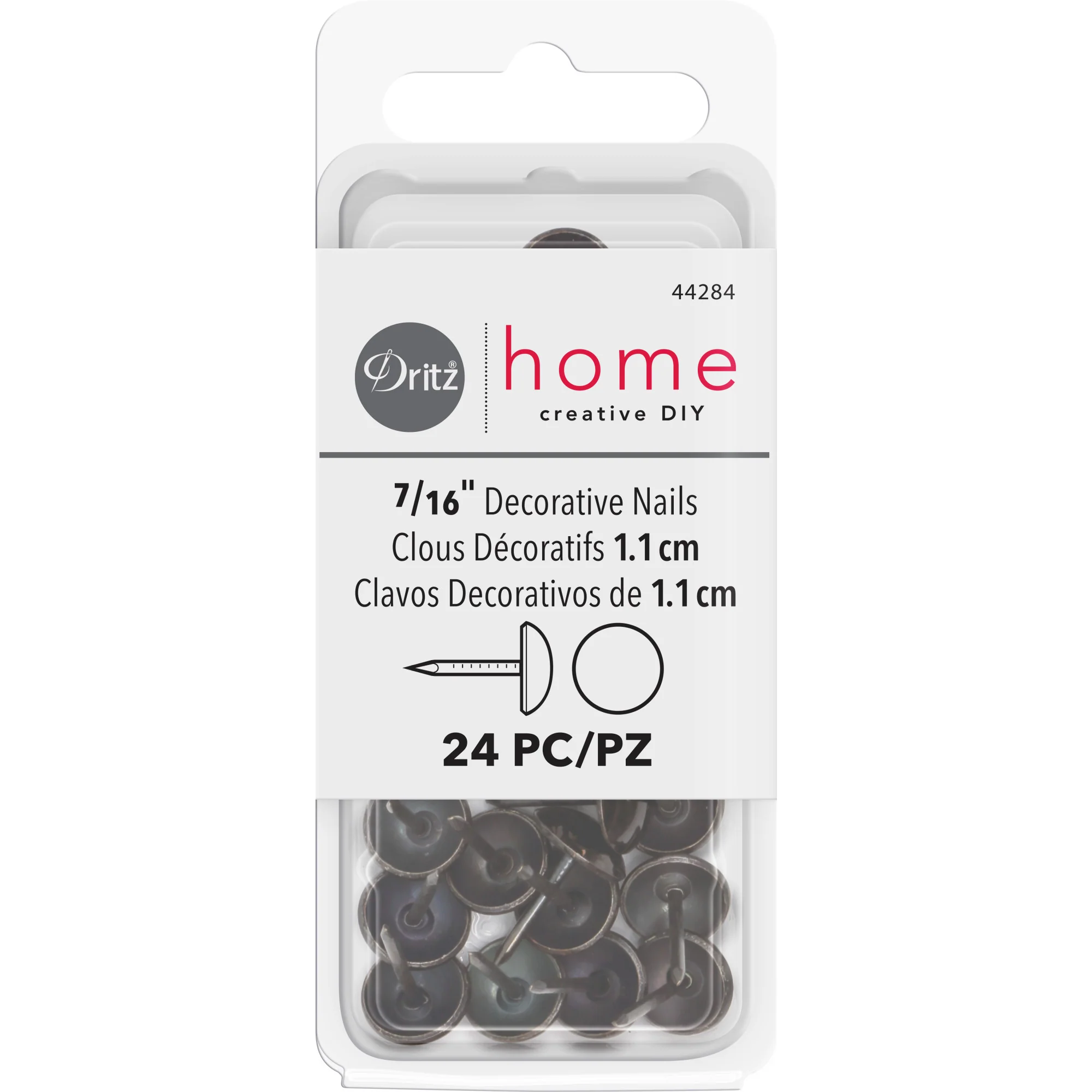 7/16" Smooth Decorative Nails, Bronze, 24 pc