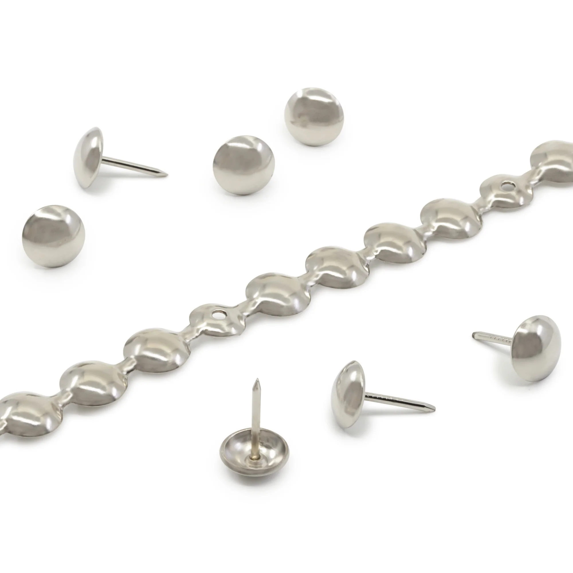 7/16" Decorative Nailhead Trim, Nickel, 75 pc - Image 3