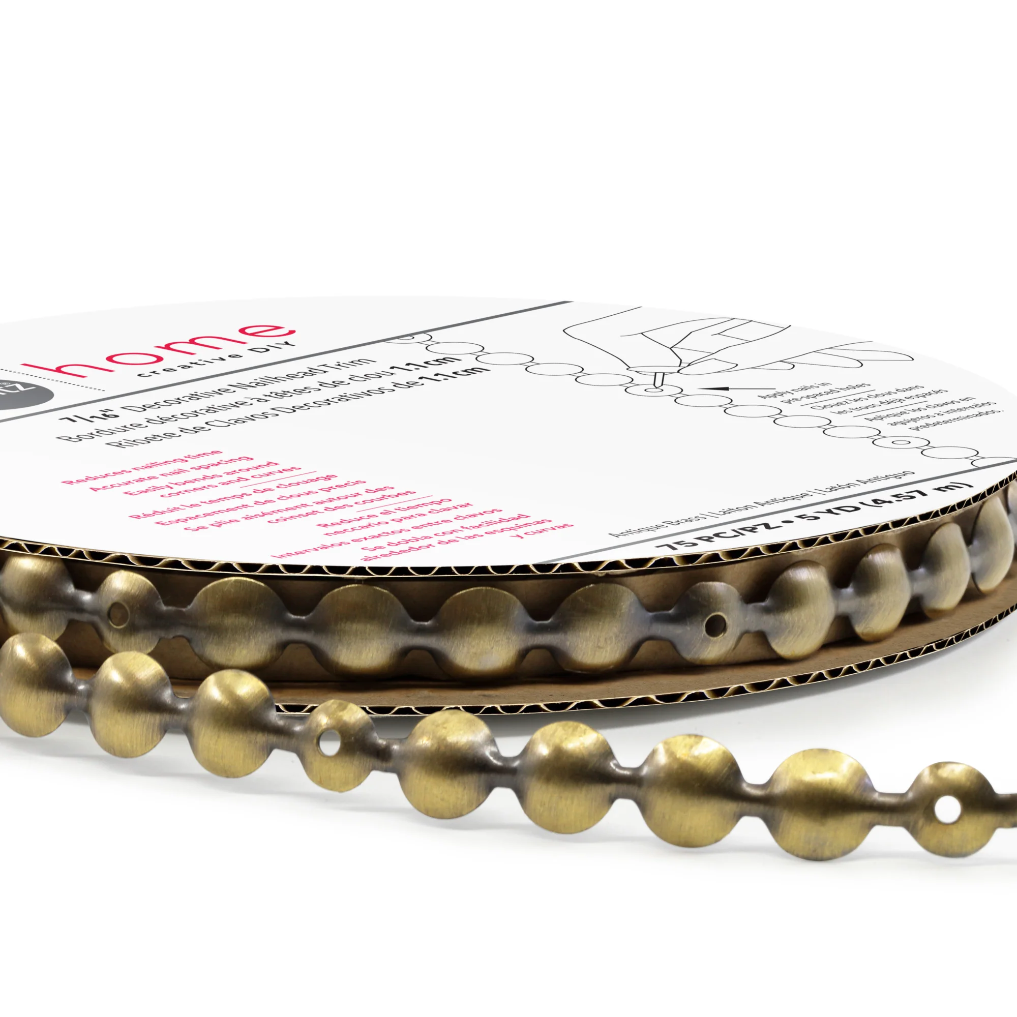 7/16" Decorative Nailhead Trim, Antique Brass, 75 pc - Image 2