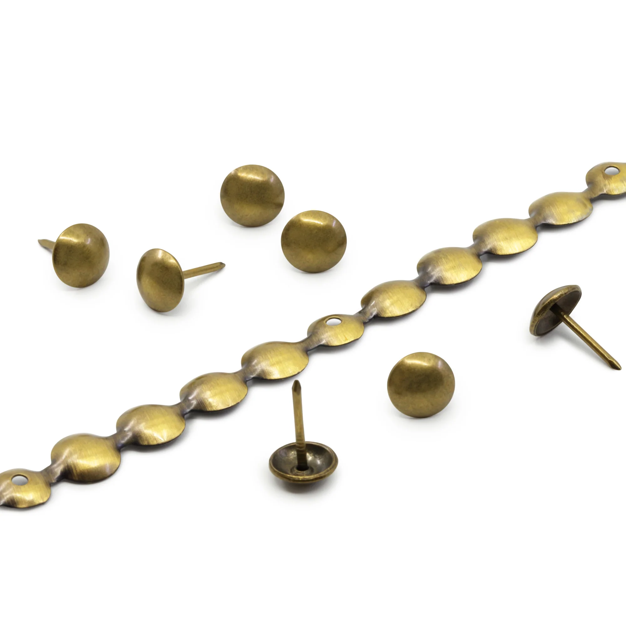 7/16" Decorative Nailhead Trim, Antique Brass, 75 pc - Image 3