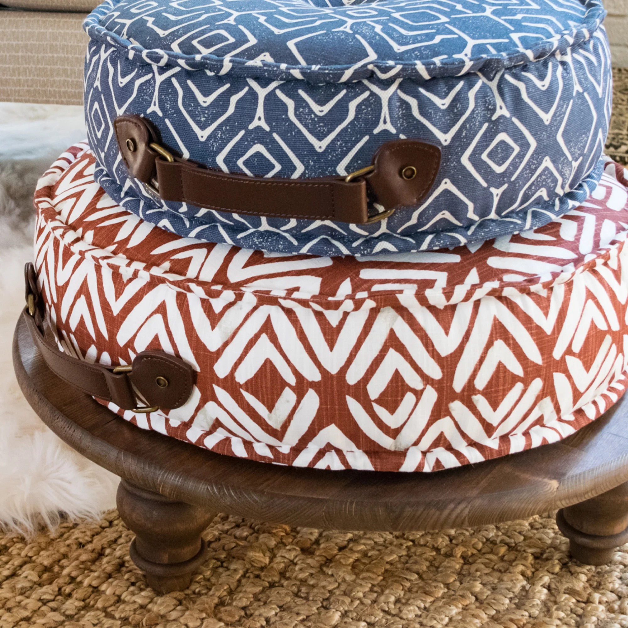 Faux Leather Handle Set, Brown - Image 3