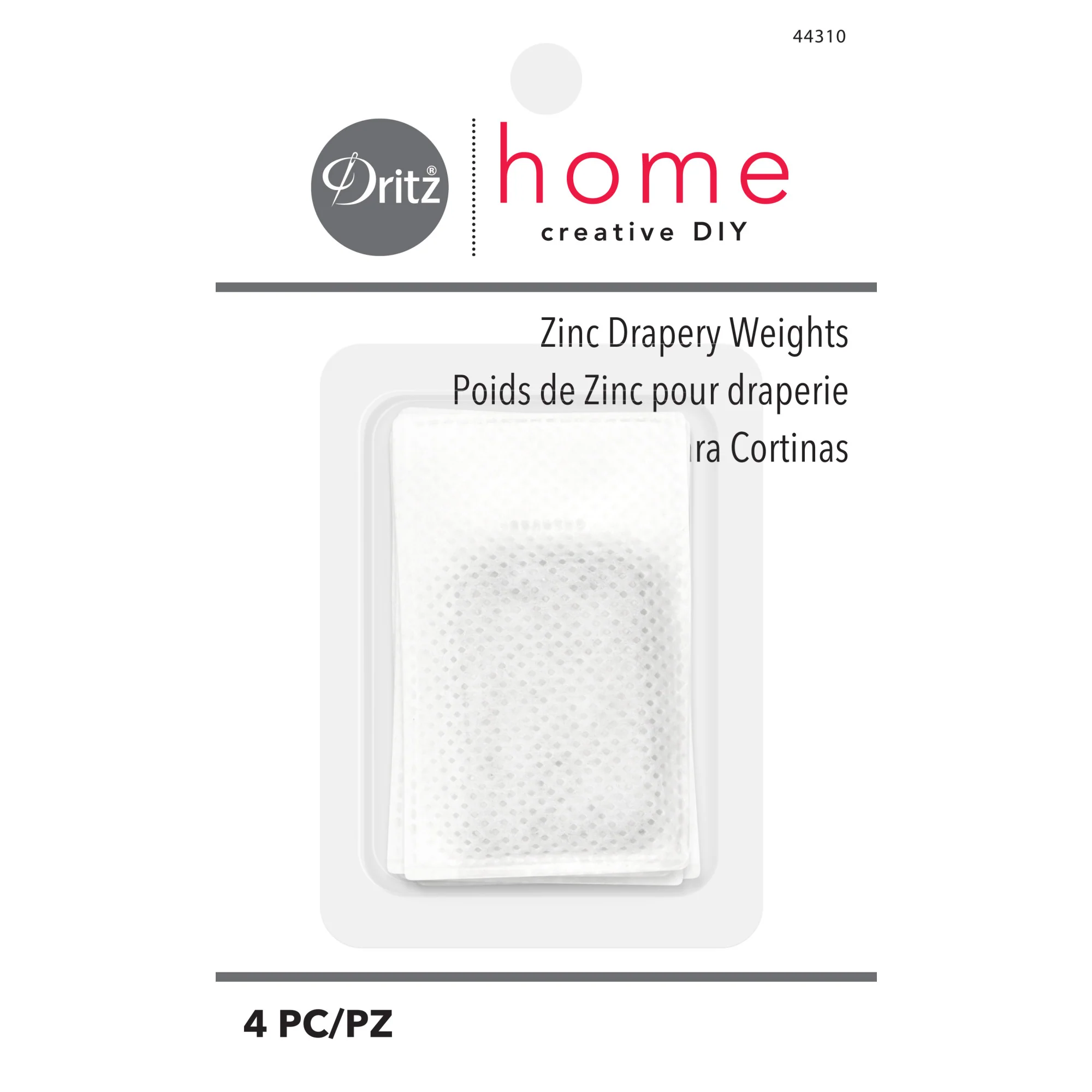 Zinc Drapery Weights, 4 pc