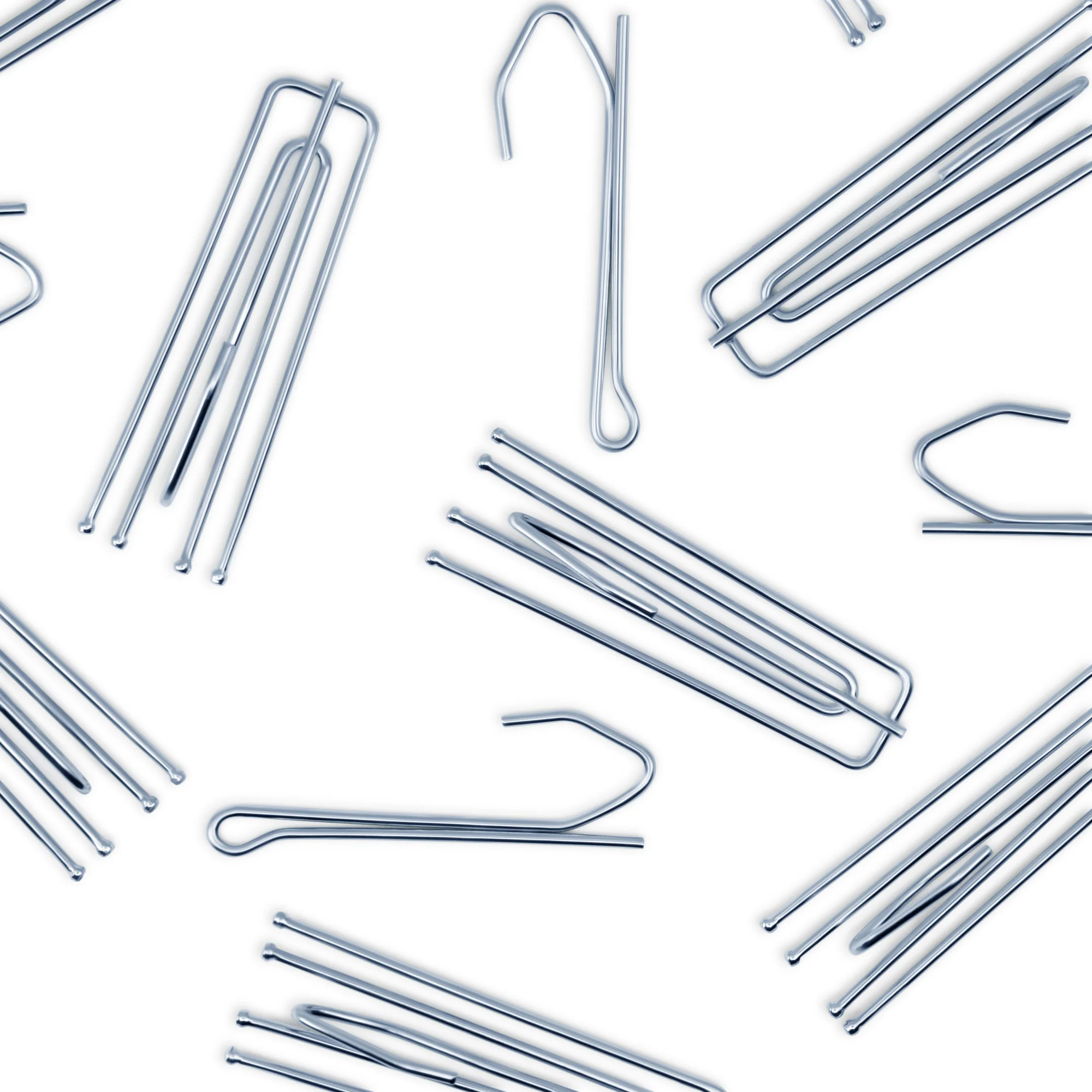 Long Neck Pleater Hooks, Silver, 14 pc - Image 5
