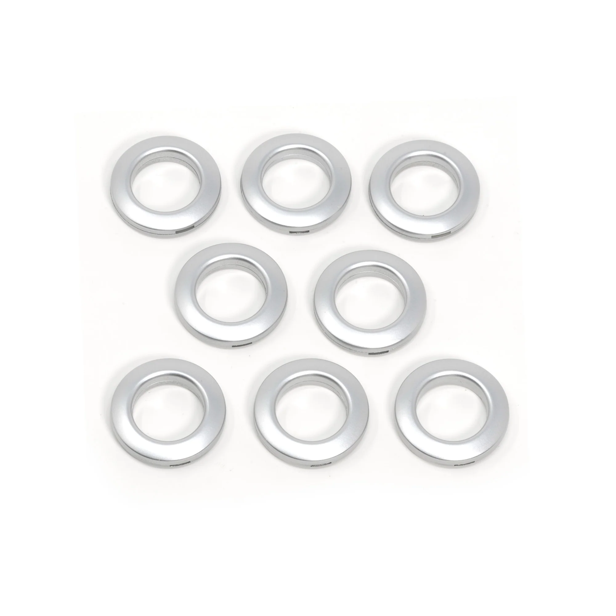 1" Curtain Grommets, Brushed Silver, 8 Sets - Image 2
