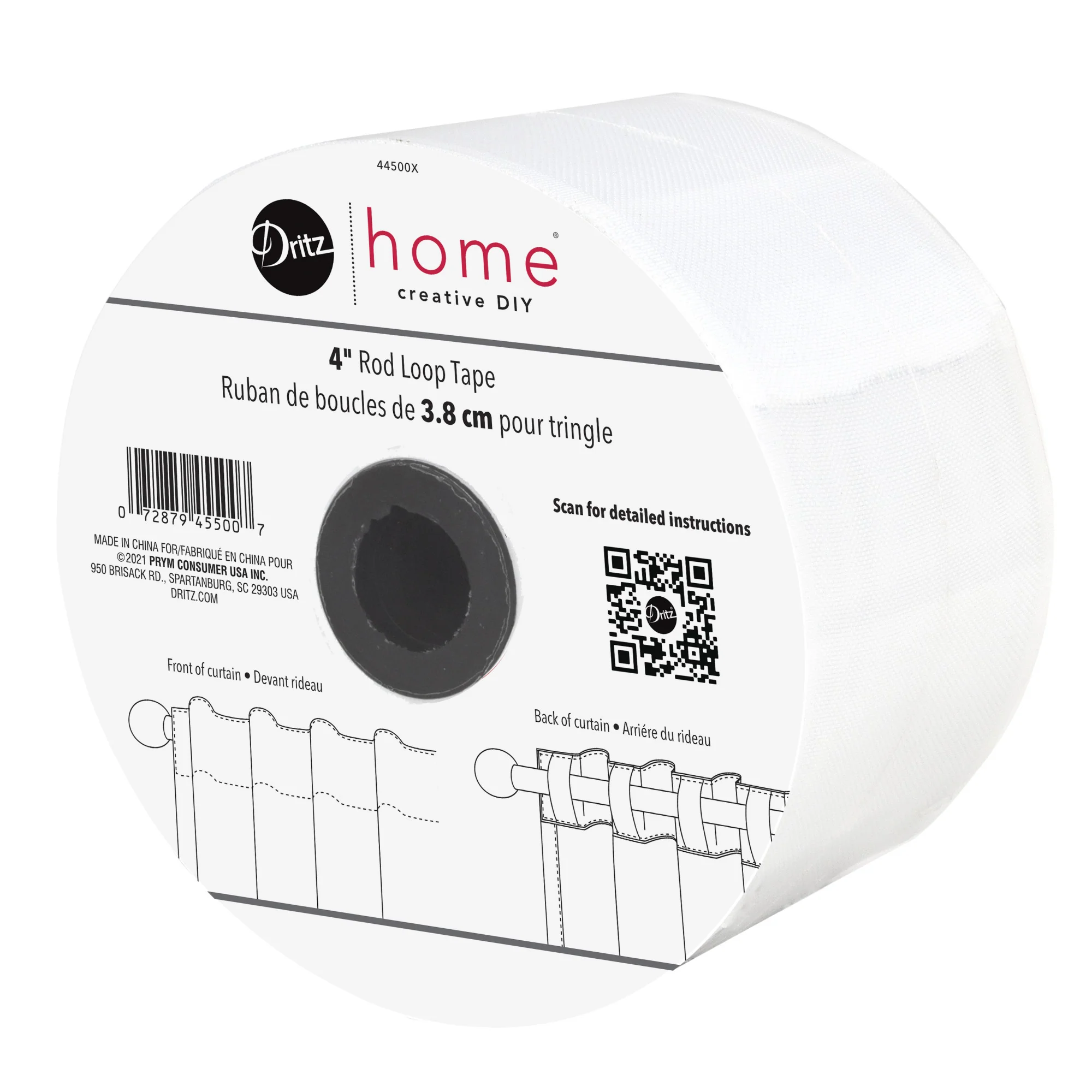 4" Rod Loop Tape, White, 30 yd