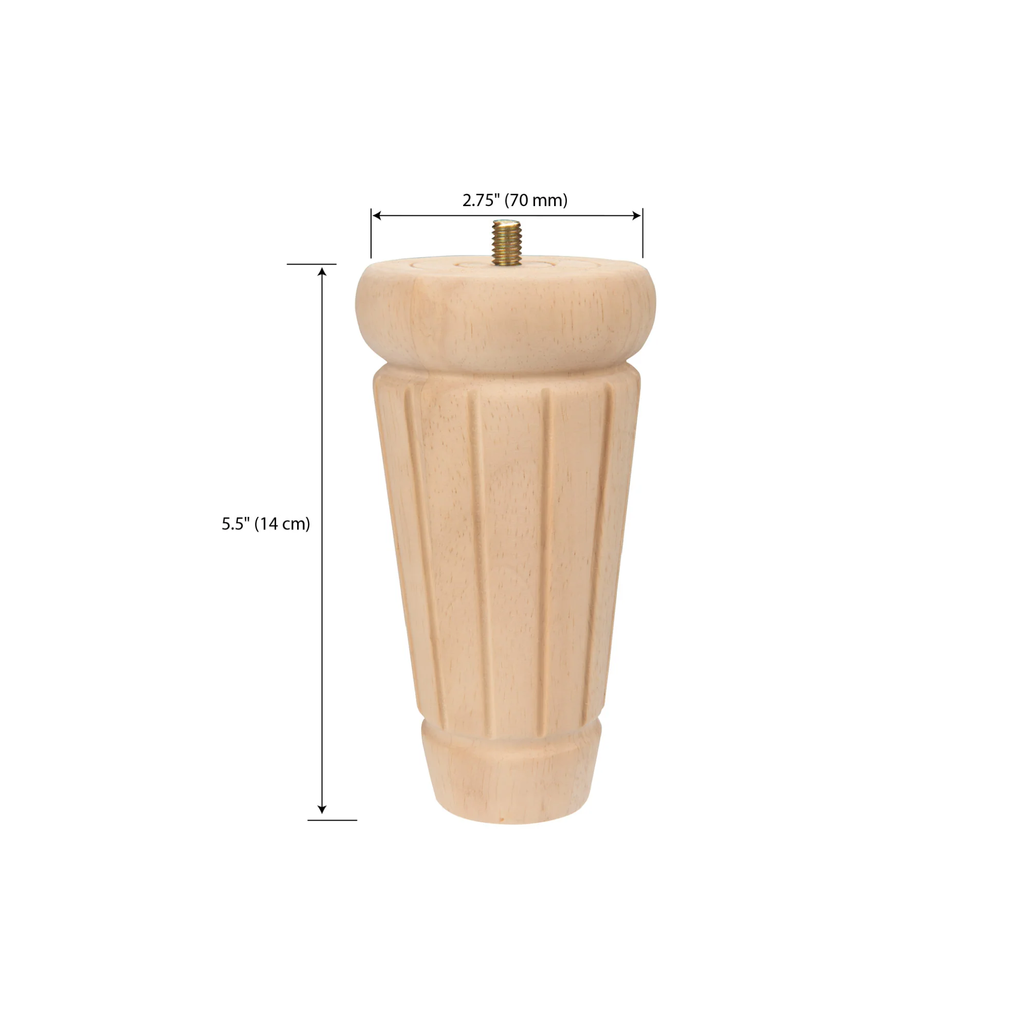 Fluted Column Bun Feet, Natural, 2 pc - Image 3
