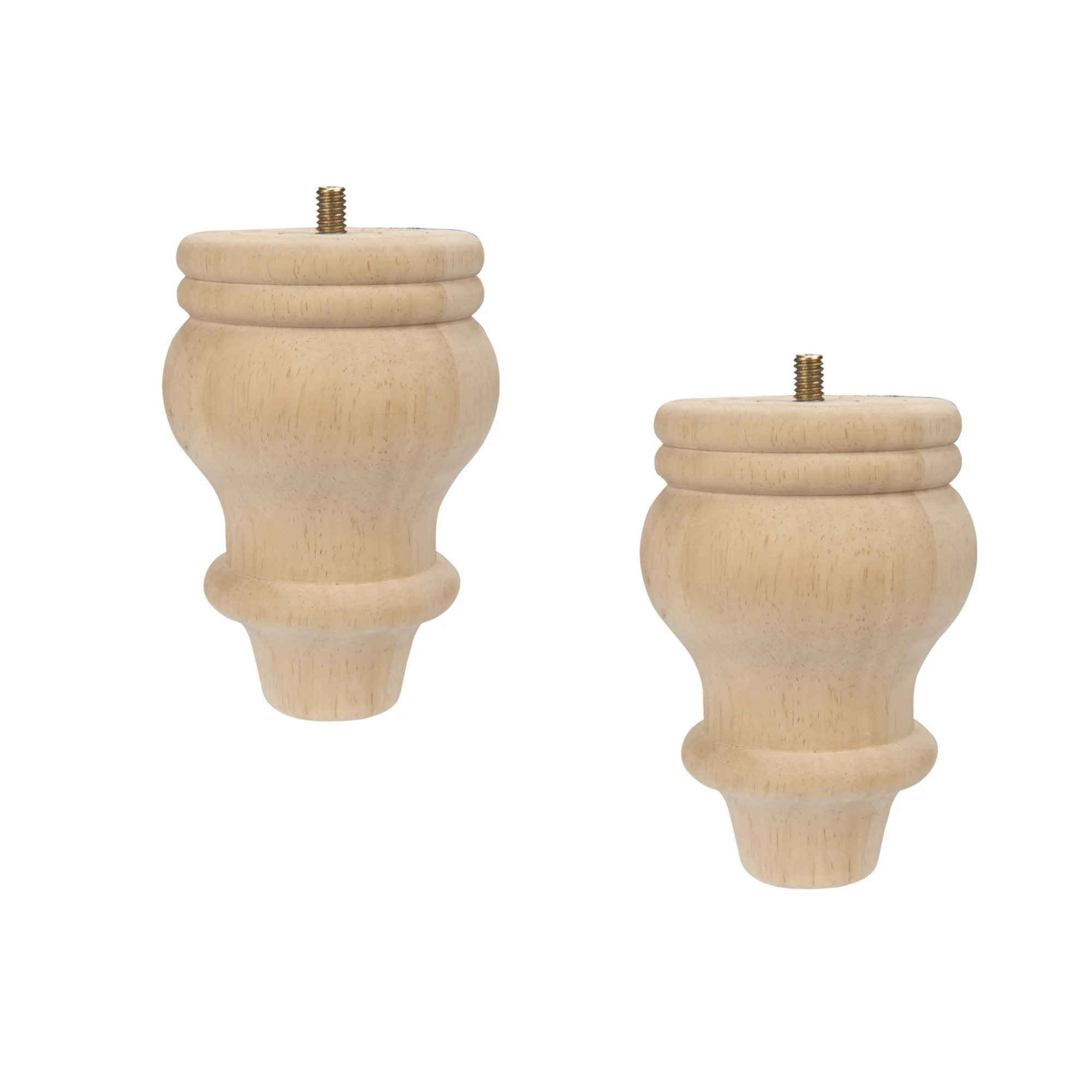 Curved Country Bun Feet, Natural, 2 pc - Image 2