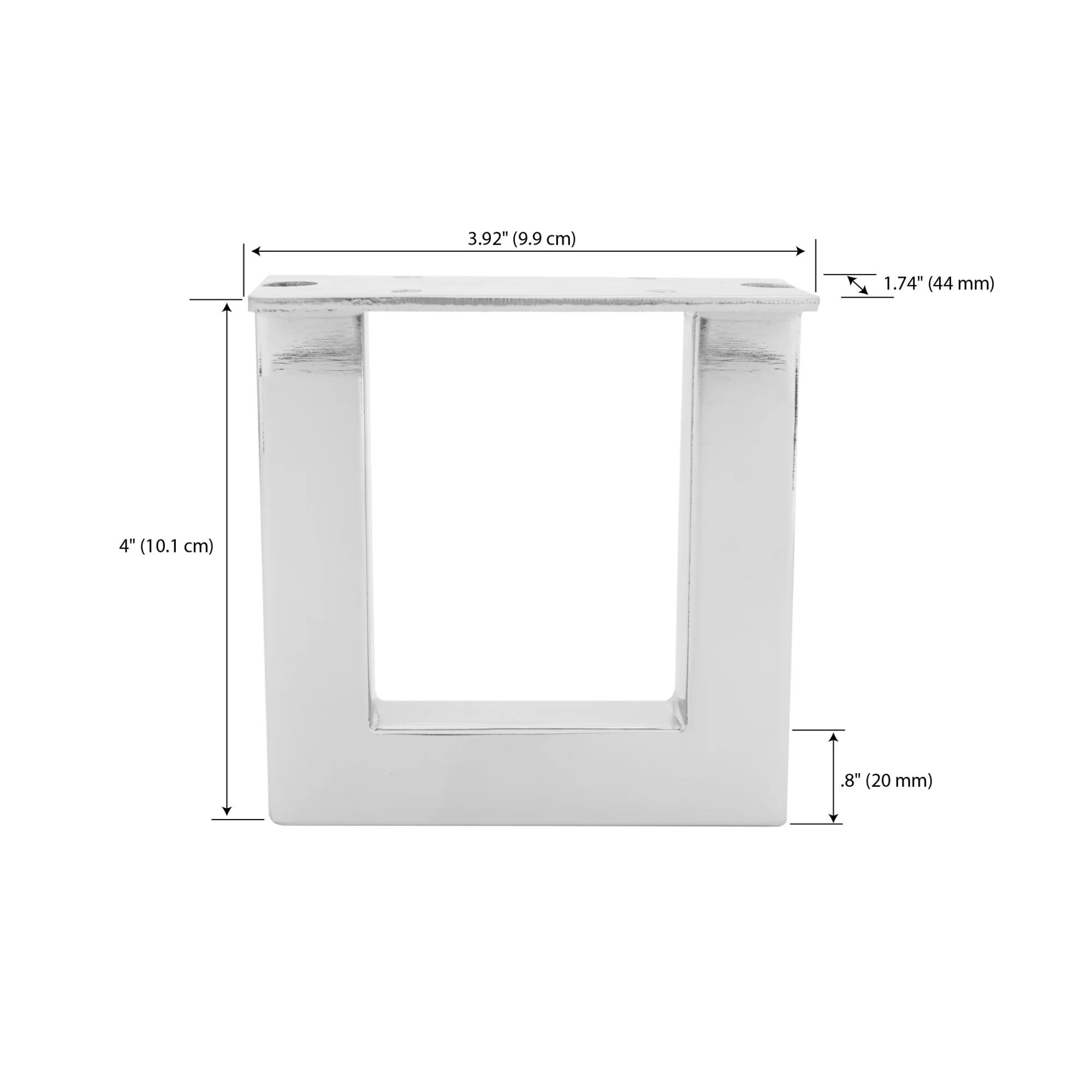 Industrial Metal Legs, Nickel, 2 pc - Image 2
