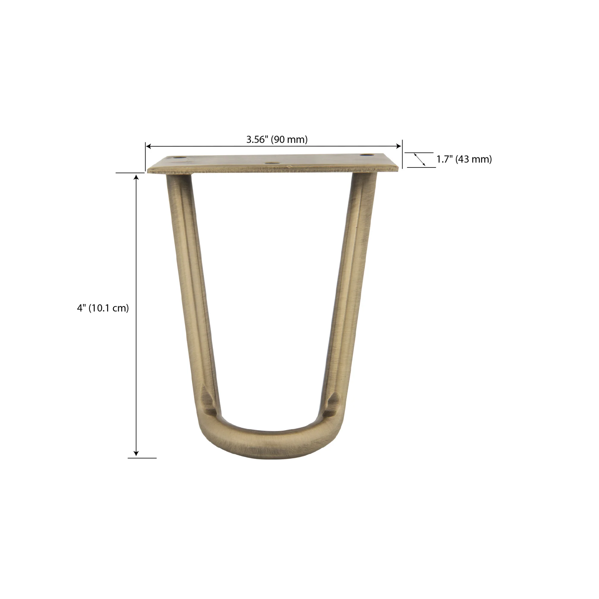 Modern Hairpin Legs, Antique Brass, 2 pc - Image 3