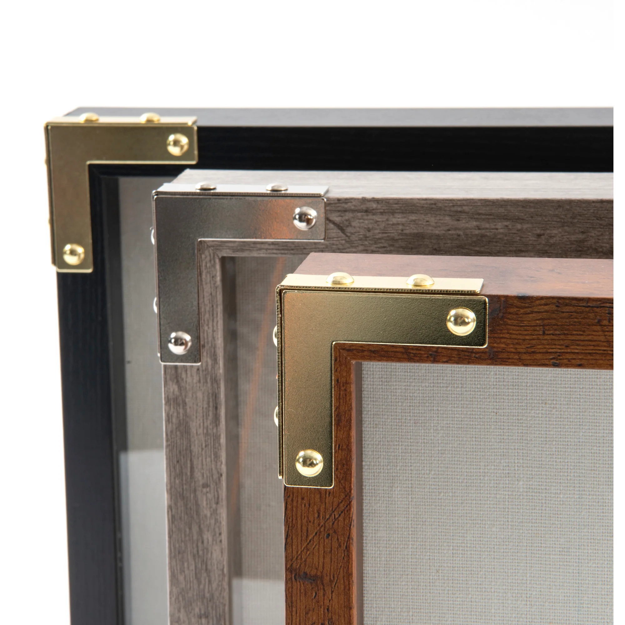 Smooth Campaign Hardware Corners, Small, Brass, 4 pc - Image 8