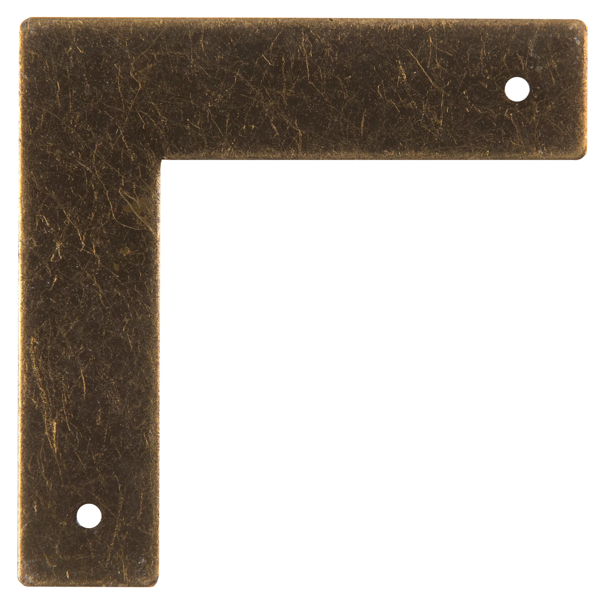 Smooth Campaign Hardware Corners, Small, Antique Brass, 4 pc - Image 3