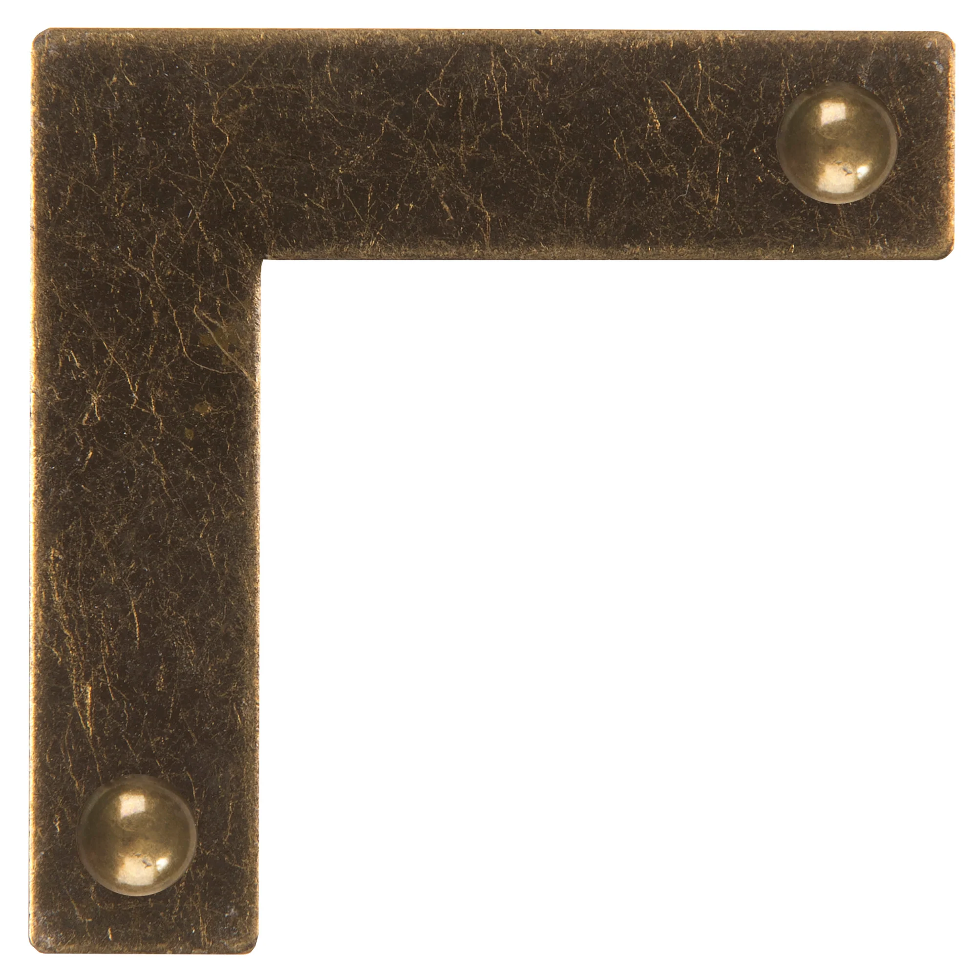 Smooth Campaign Hardware Corners, Small, Antique Brass, 4 pc - Image 4