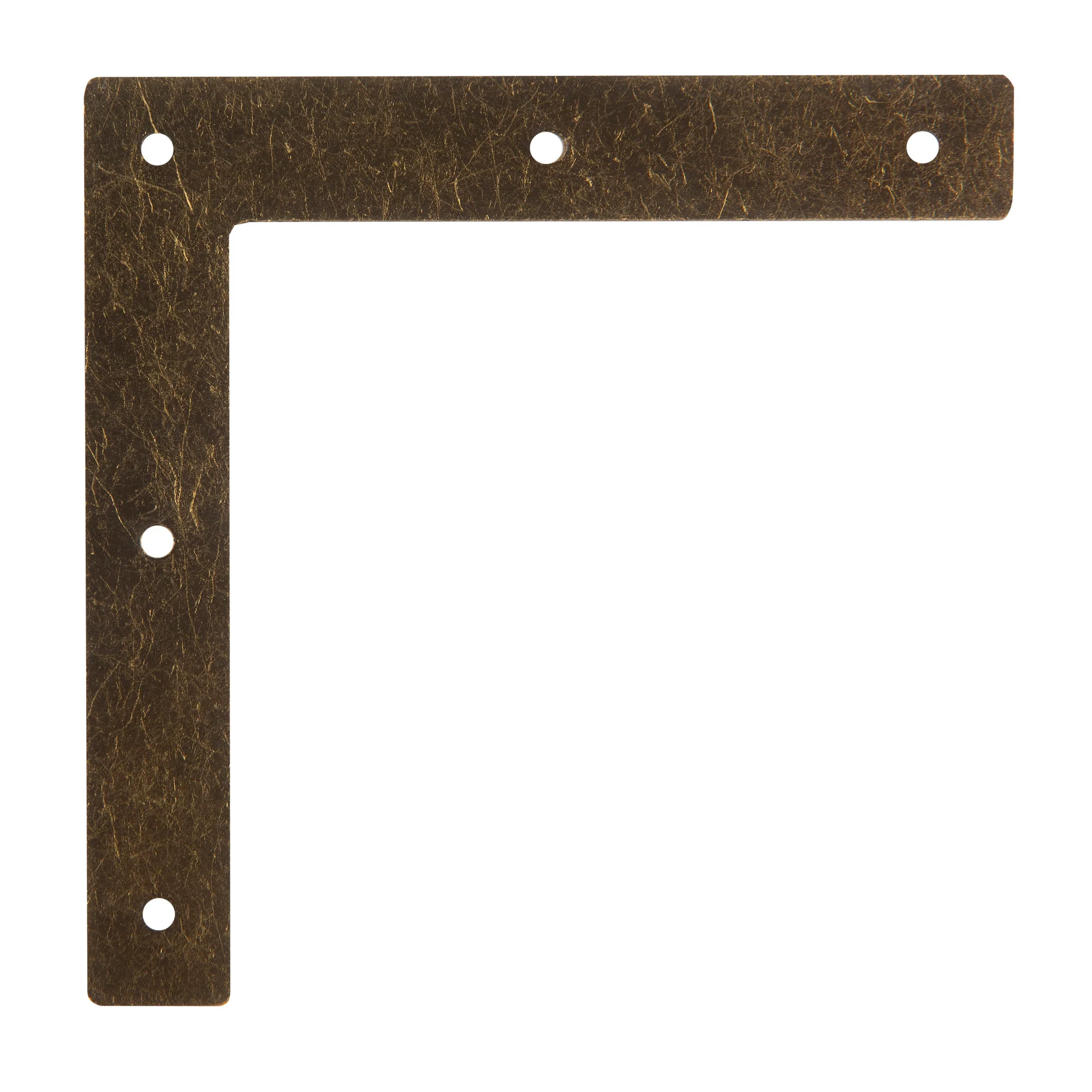 Smooth Campaign Hardware Corners, Large, Antique Brass, 4 pc - Image 4