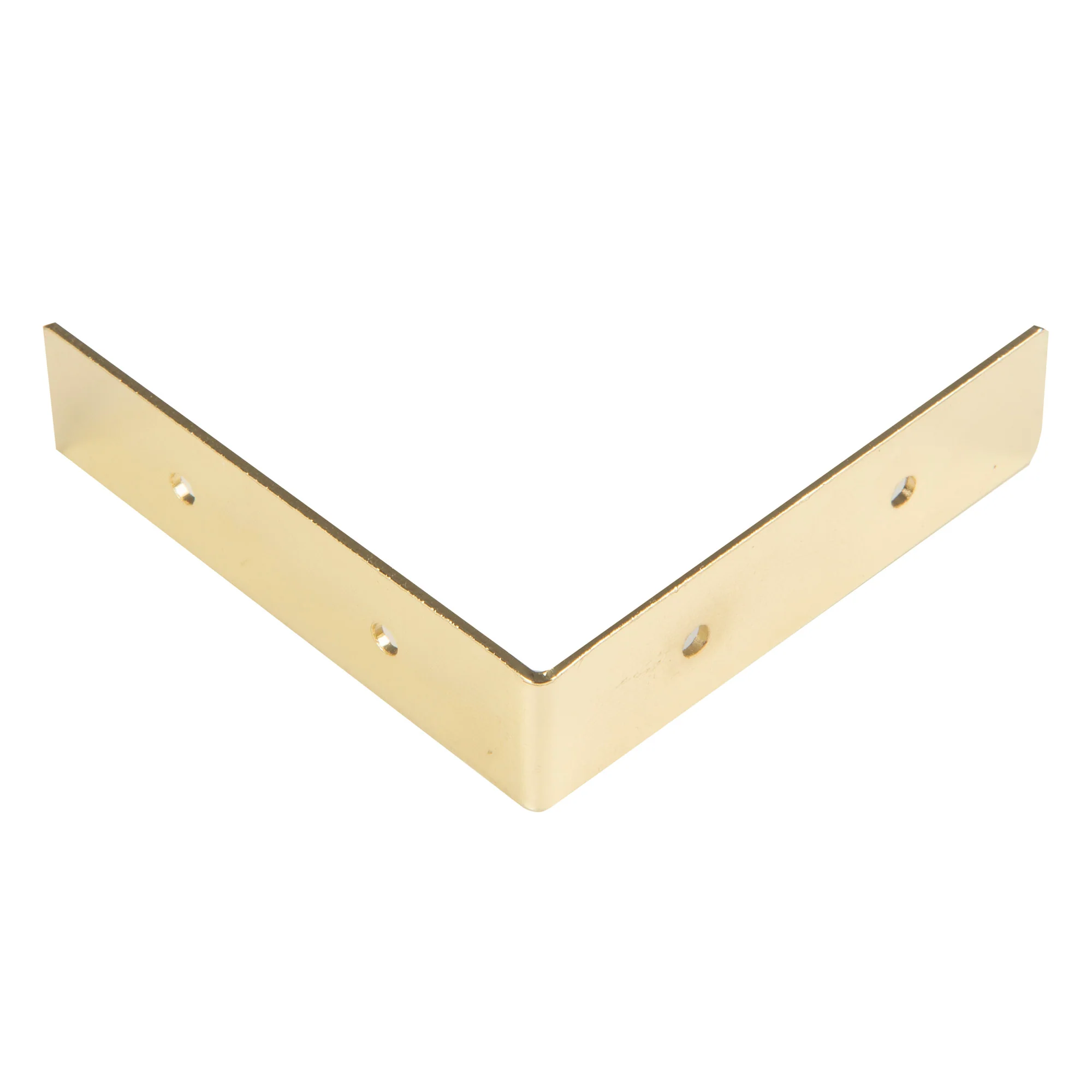 Smooth Right Angle Corners, Small, Brass, 4 pc - Image 3